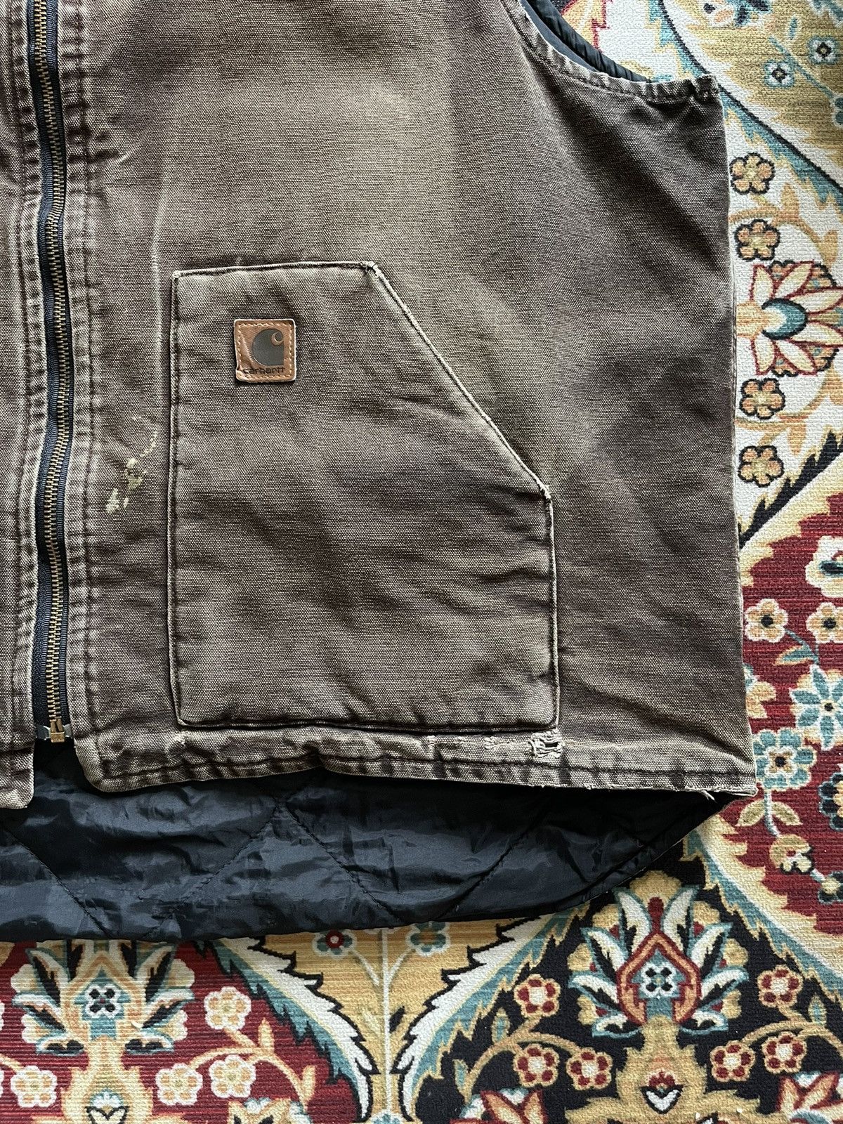 Carhartt Sun Faded Brown Carhartt Lined Vintage Vest Jacket Size US XXL / EU 58 / 5 - 2 Thumbnail