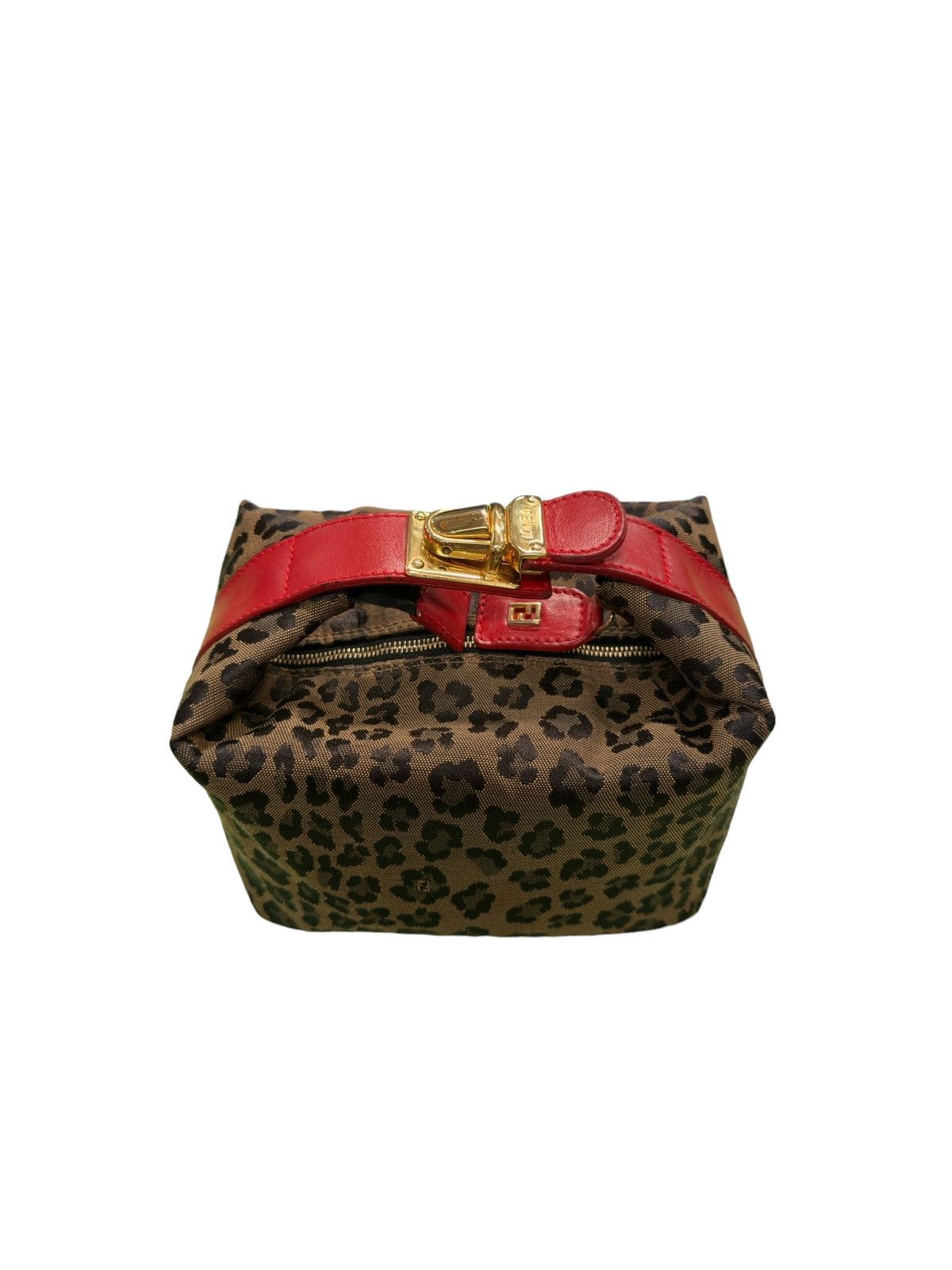 AUTHENTIC VINTAGE FENDI LEOPARD MINI VANITY POUCH