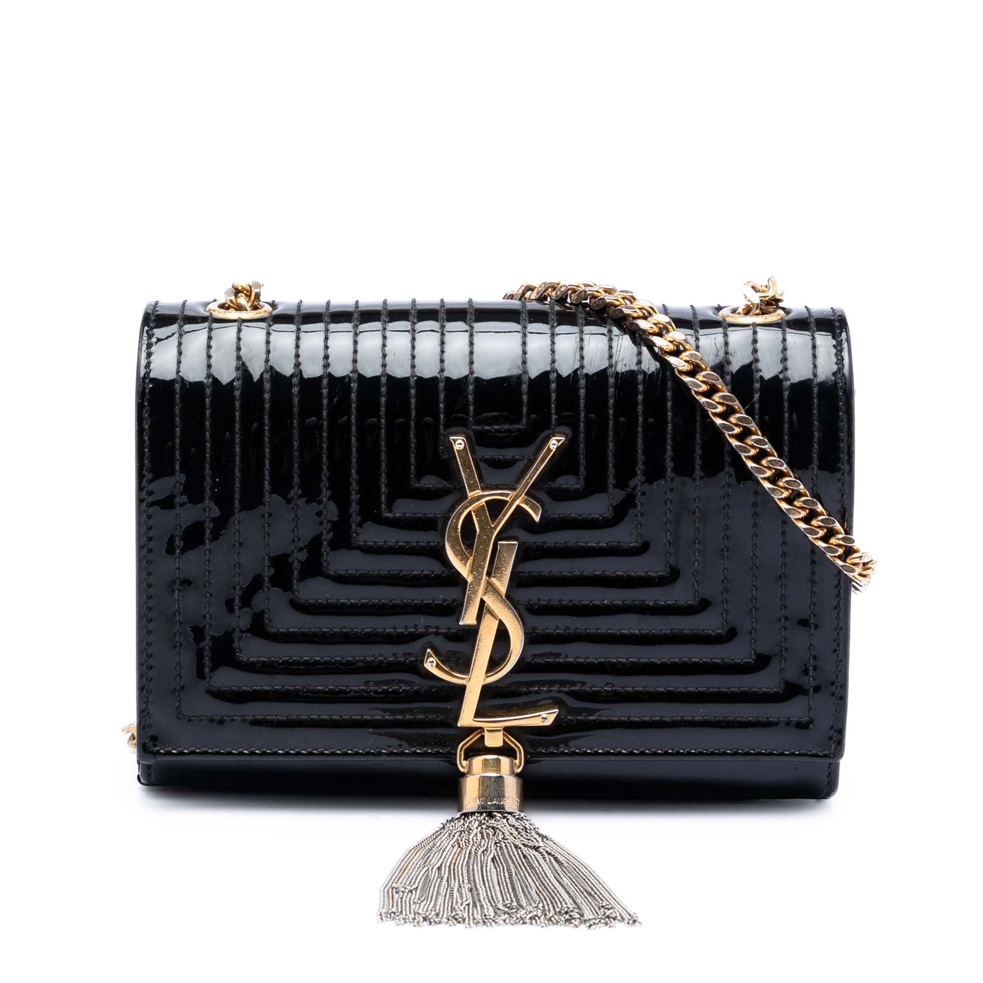 Saint Laurent Paris Small Quilted Patent Monogram Kate Tassel Crossbody Size ONE SIZE - 1 Thumbnail