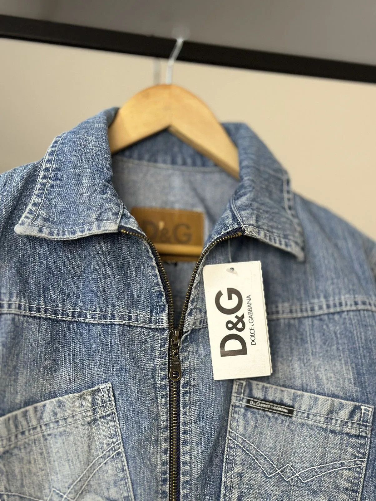 Vintage Vintage Dolce Gabbana Denim Jacket Leather Diesel style Punk Size US S / EU 44-46 / 1 - 10 Thumbnail