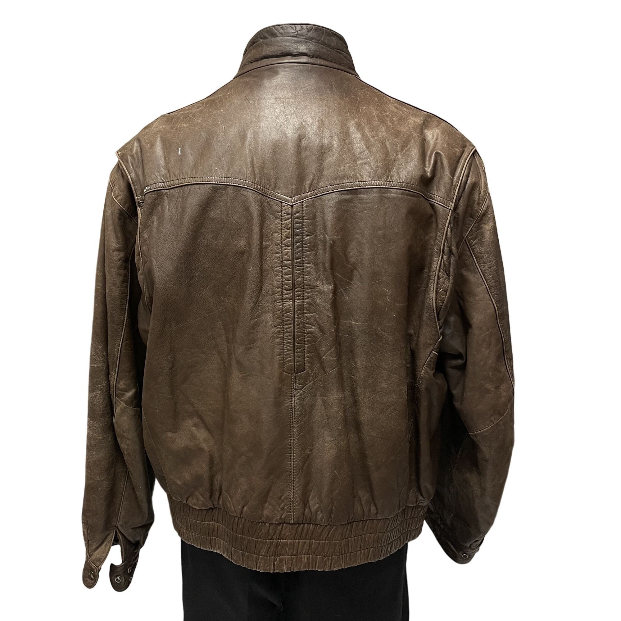 Other Vtg Reed Brown Distressed Leather Bomber FLIGHT Jacket Size US XL / EU 56 / 4 - 3 Thumbnail
