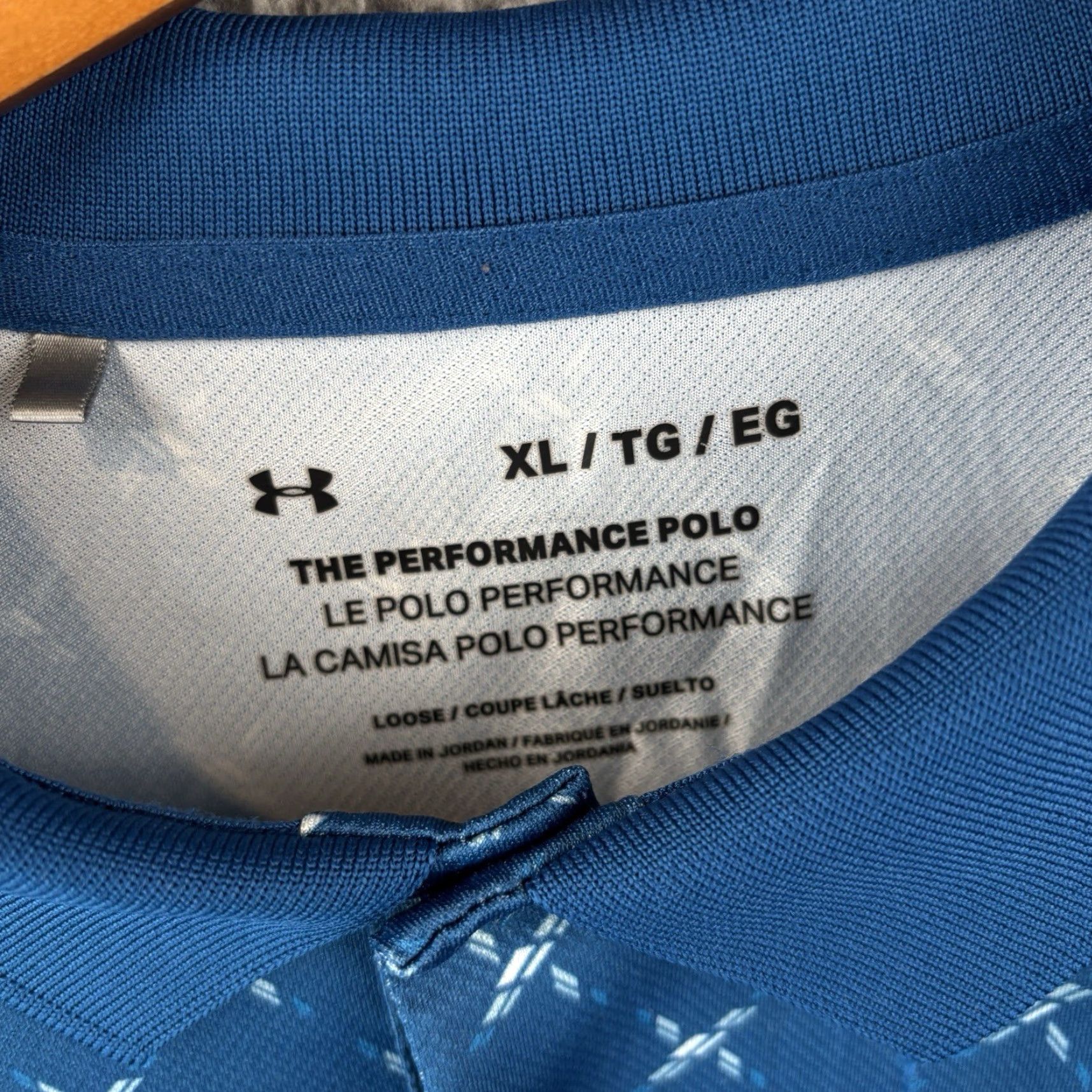Under Armour Under Armour The Performance Polo Shirt Mens XL Blue Geometric Print Golf Shirt Size US XL / EU 56 / 4 - 3 Thumbnail