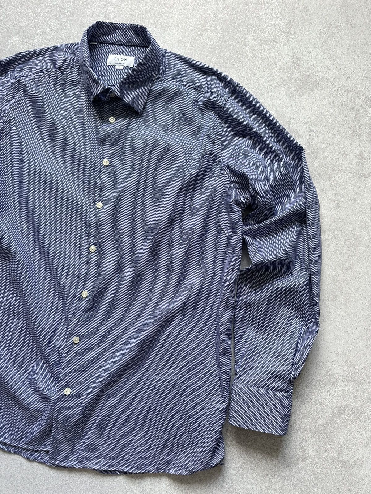 Eton Eton Slim Denim Button Up Shirt Blue Size XXL 46/18 Slim Size US XXL / EU 58 / 5 - 2 Thumbnail