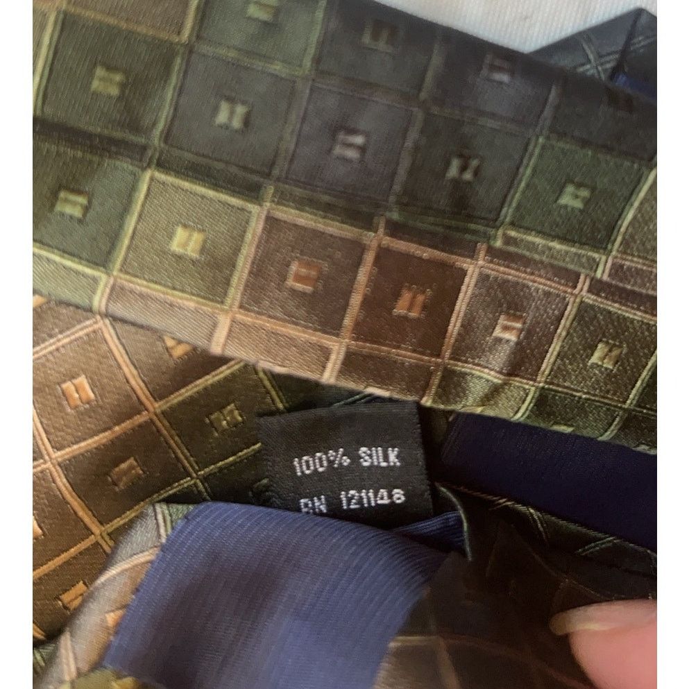 Joseph Abboud Joe Joseph Abboud Geometric Patterned Silk Necktie Size ONE SIZE - 10 Thumbnail