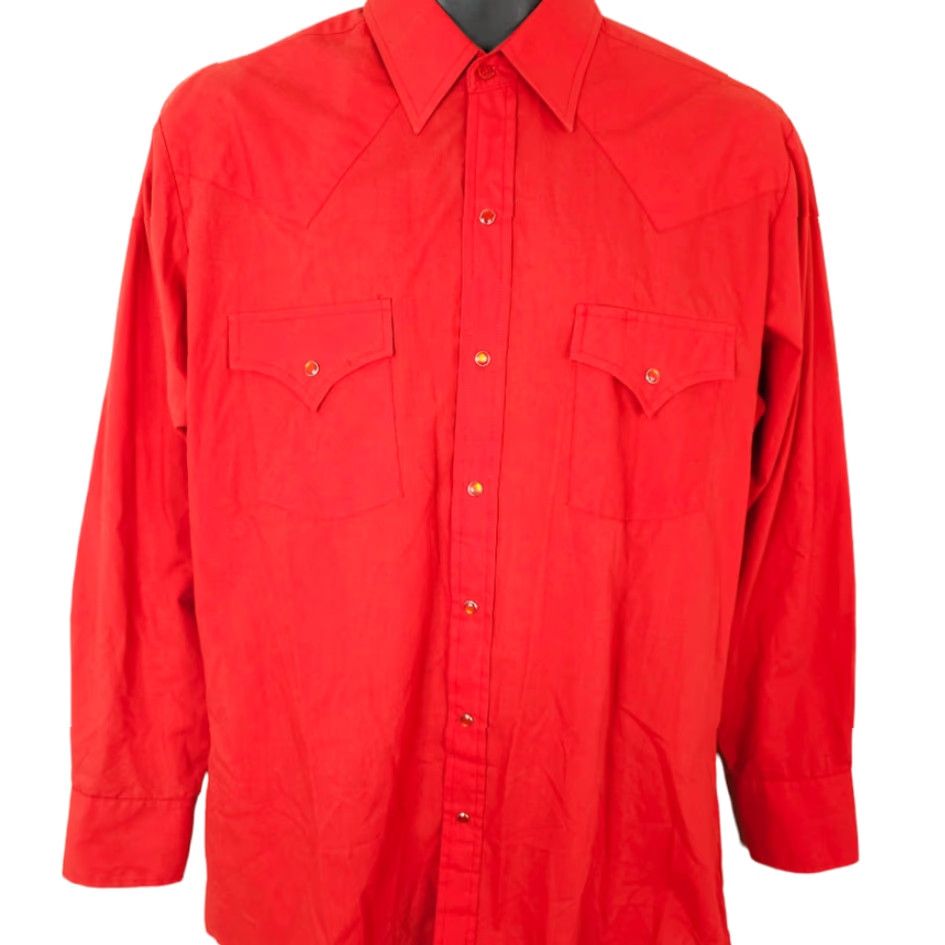 Vintage VINTAGE Ely Cattleman Western Shirt Mens Size Medium Red Cowboy Pearl Snap Buttons Casual Shirt 80s 90s Size US M / EU 48-50 / 2 - 2 Thumbnail