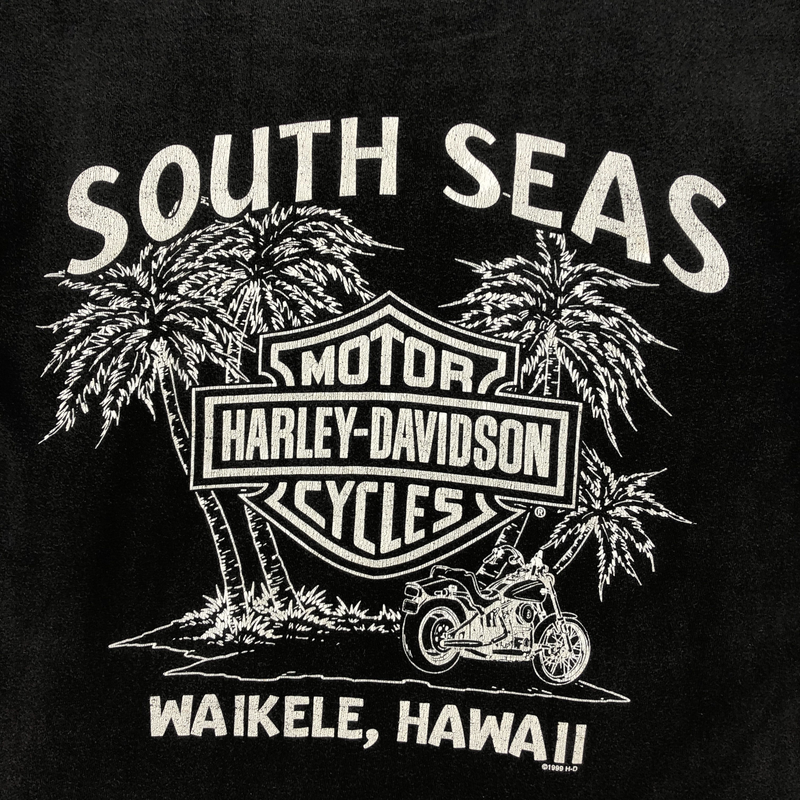 Harley Davidson × Vintage Vintage Harley Davidson Motorcycle South Seas T Shirt Size US S / EU 44-46 / 1 - 6 Thumbnail