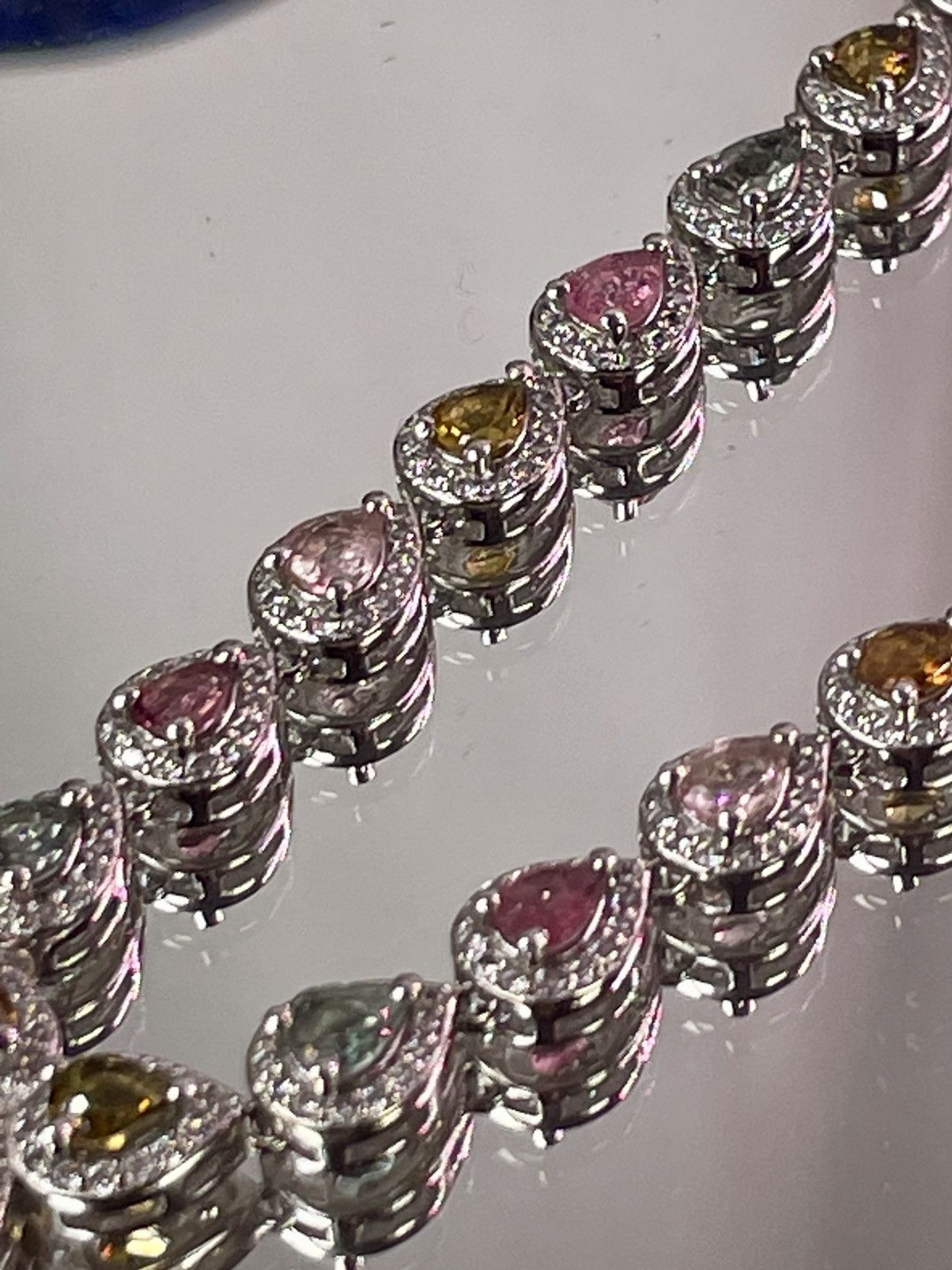 Other 14.25ct Tourmaline & White Topaz Silver Necklace Size ONE SIZE - 9 Thumbnail