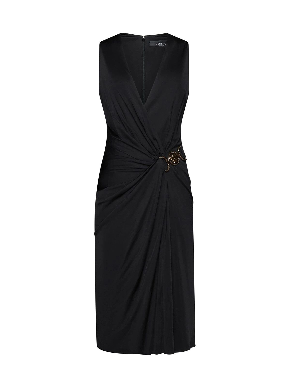 Versace o1y0226 Midi Dress in Black Size S / US 4 / IT 40 - 1 Thumbnail