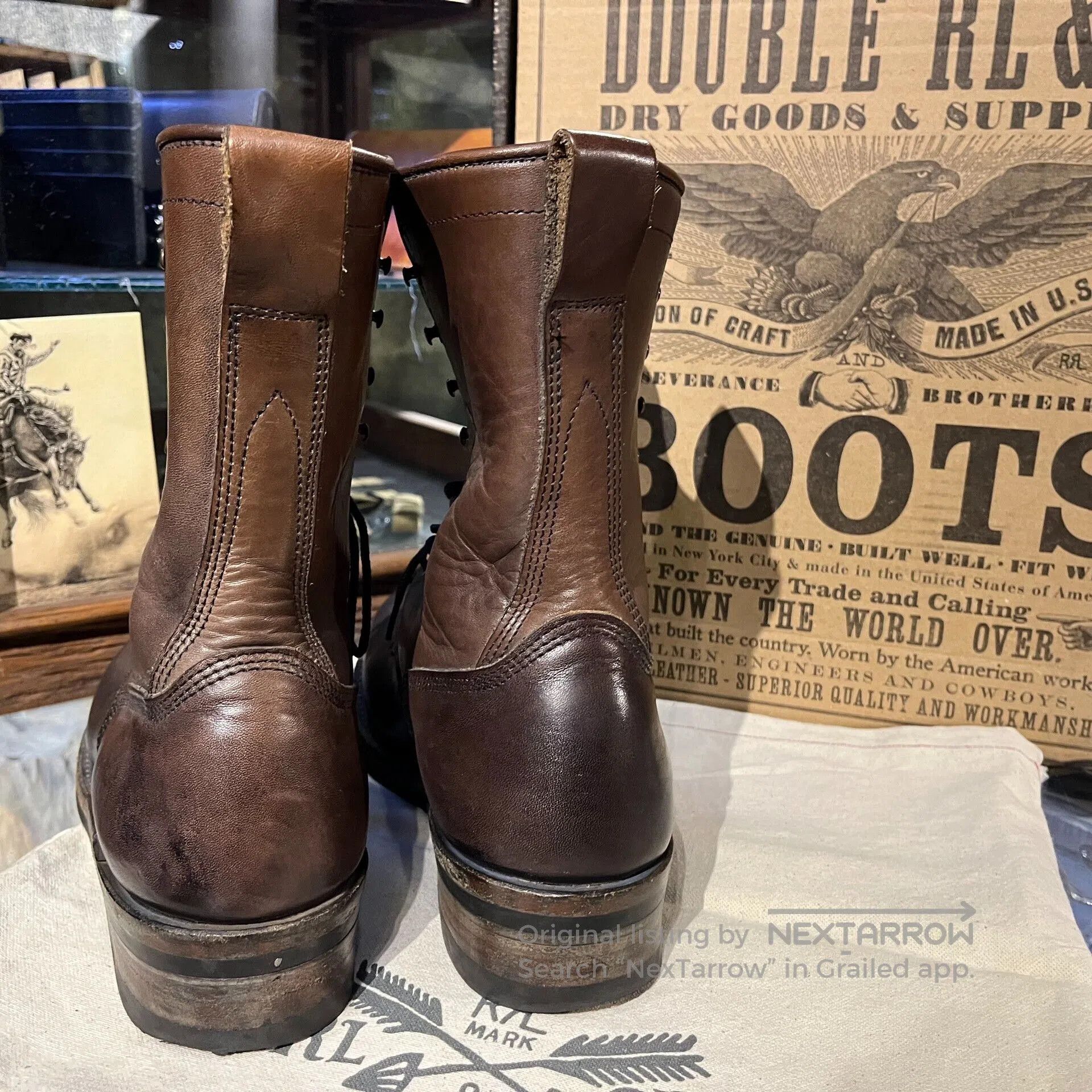RRL Ralph Lauren vintage double rl leather work boots. Size US 9 / EU 42 - 7 Thumbnail