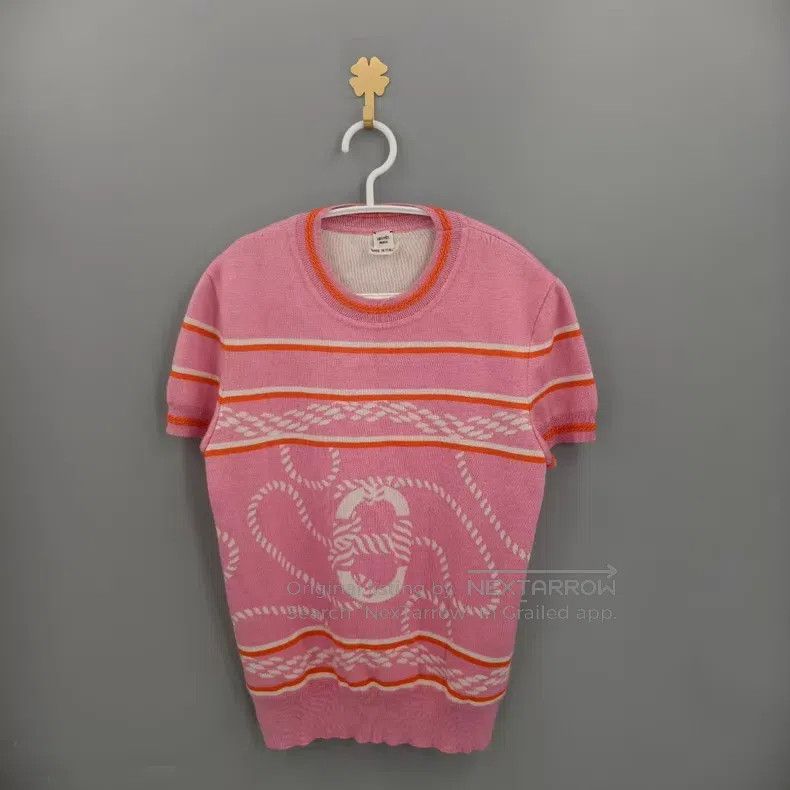 Hermes Hermes Pink Pig Nose Cashmere Knit Short Sleeve Size S / US 4 / IT 40 - 1 Thumbnail