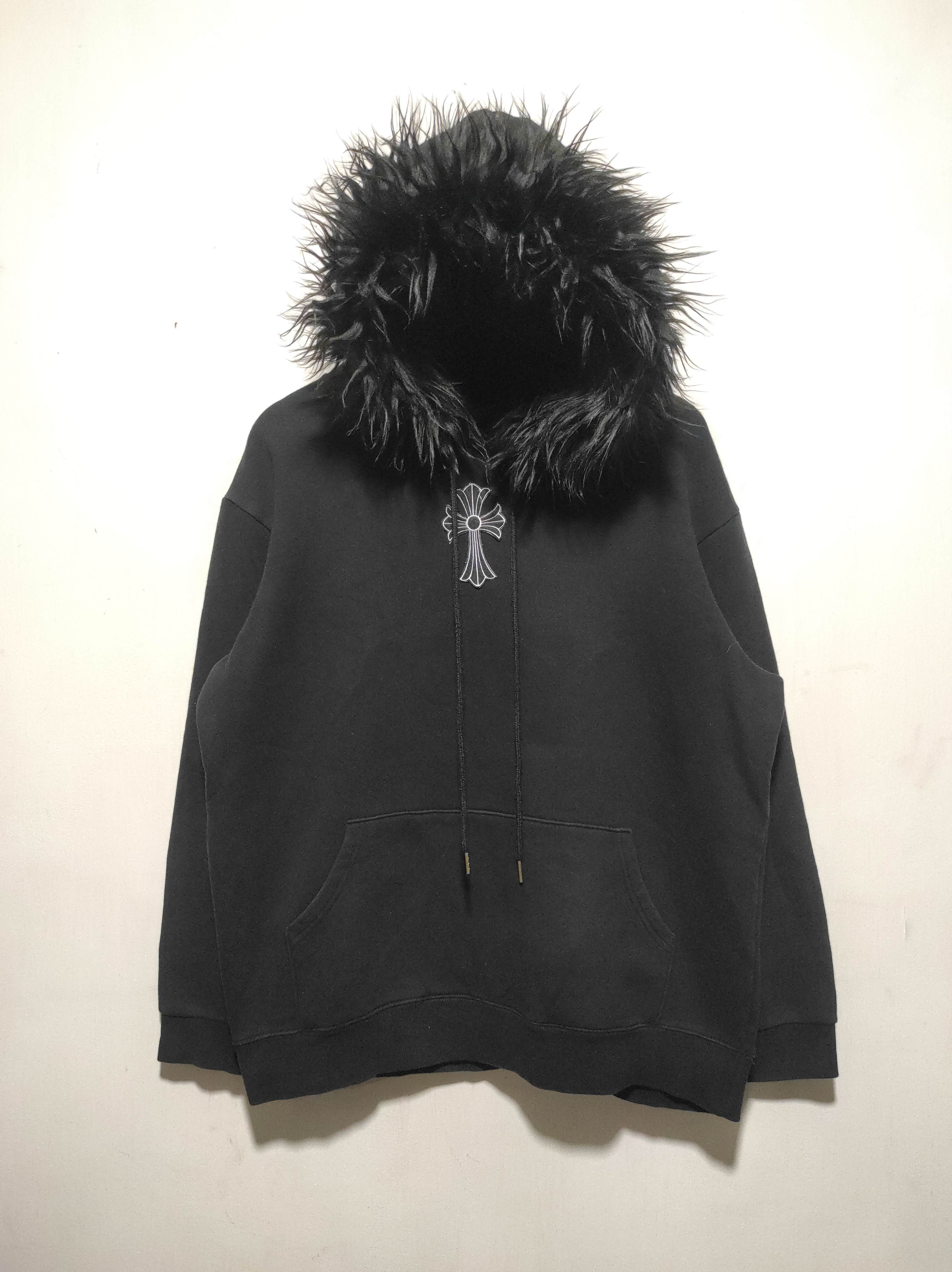 14th Addiction Black Cross Fur Hoodie LGB IfSixWasNine style Size US M / EU 48-50 / 2 - 3 Thumbnail