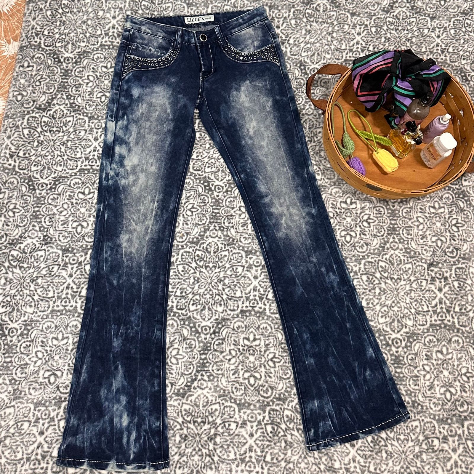 Vintage Vintage Y2k Luice's Acid Wash Embellished Jeans Size 1 Size 27" / US 4 / IT 40 - 4 Thumbnail