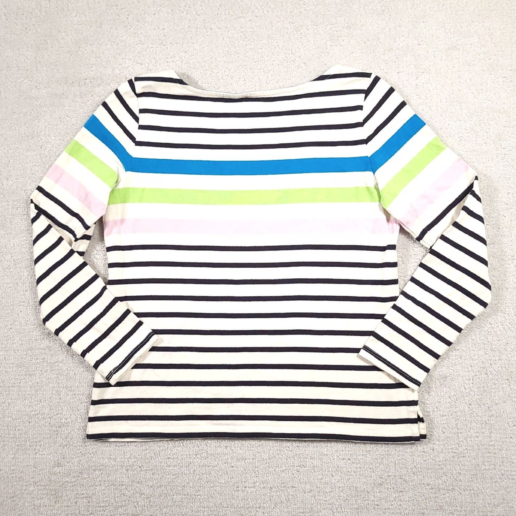 Talbots Talbots Sweater Womens Medium Striped Long Sleeve Boat Neck Colorful Striped Knit Pullover, Casual, Workwear, Regular, Multicolor, White? Size M / US 6-8 / IT 42-44 - 5 Thumbnail