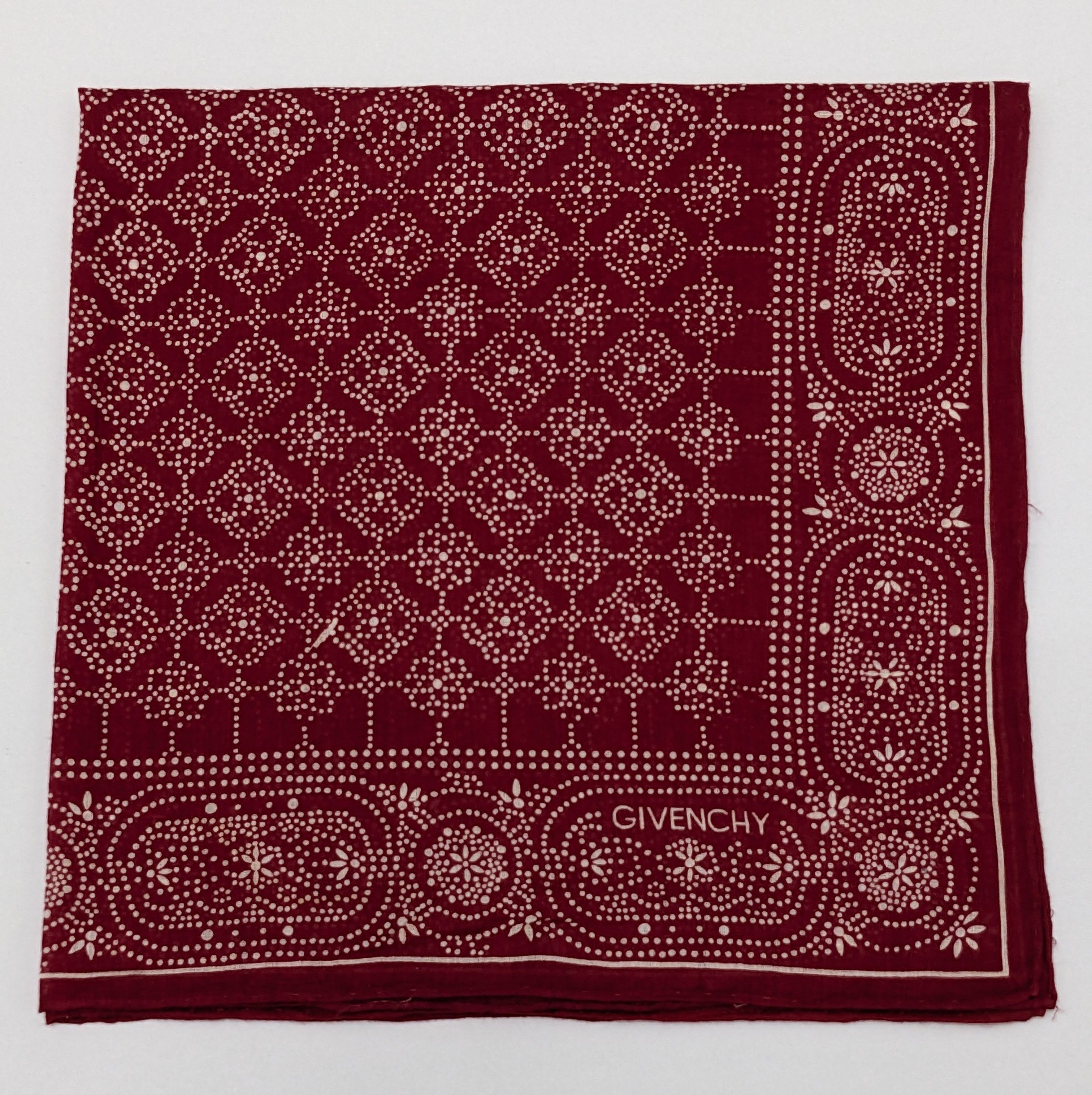 Givenchy Vintage Givenchy Burgundy Red Bandana Handkerchief Size ONE SIZE - 1 Thumbnail
