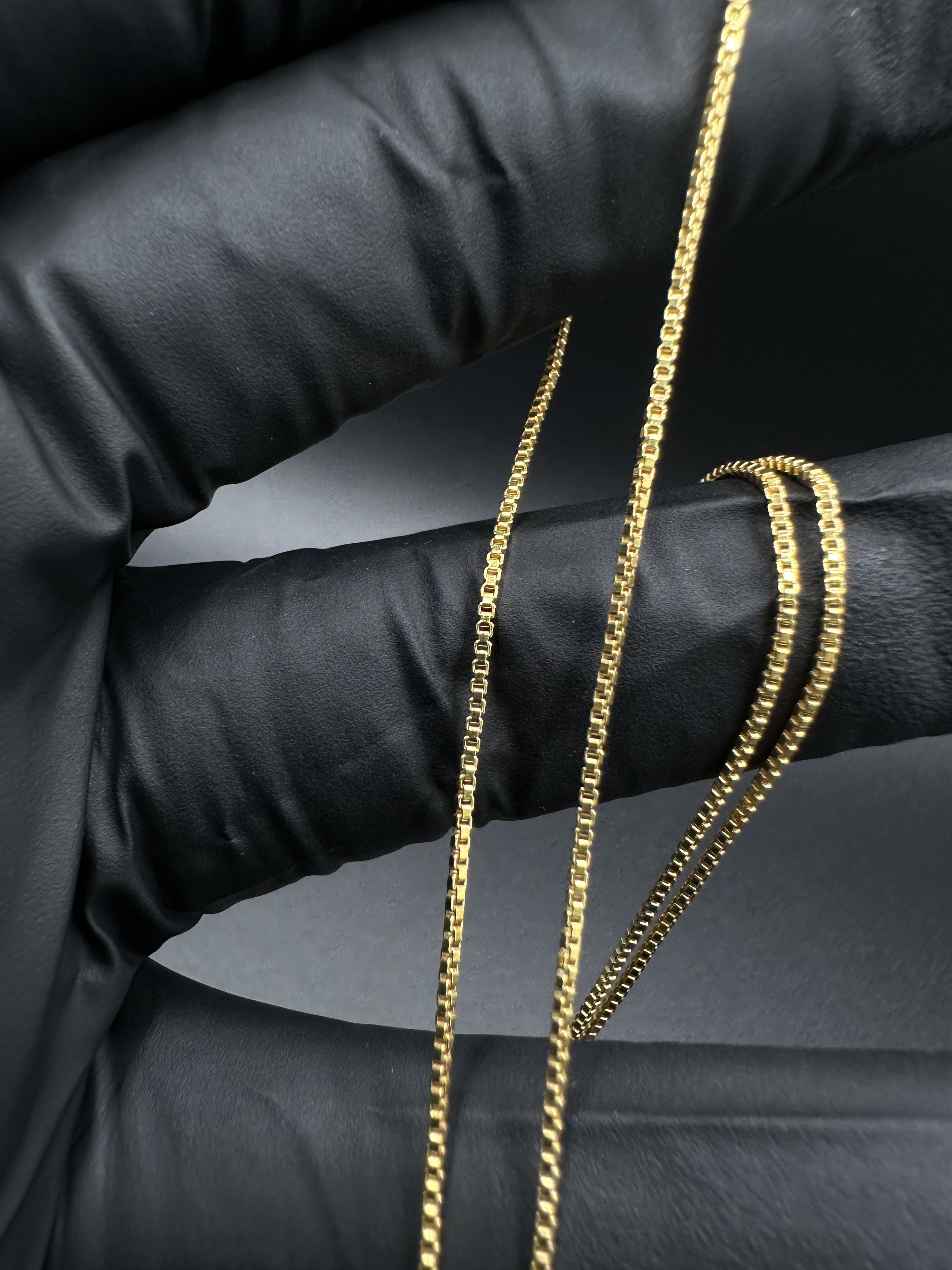 Jewelry 14KT GOLD OVER STERLING SILVER 925 BOX LINK NECKLACE Size ONE SIZE - 2 Thumbnail