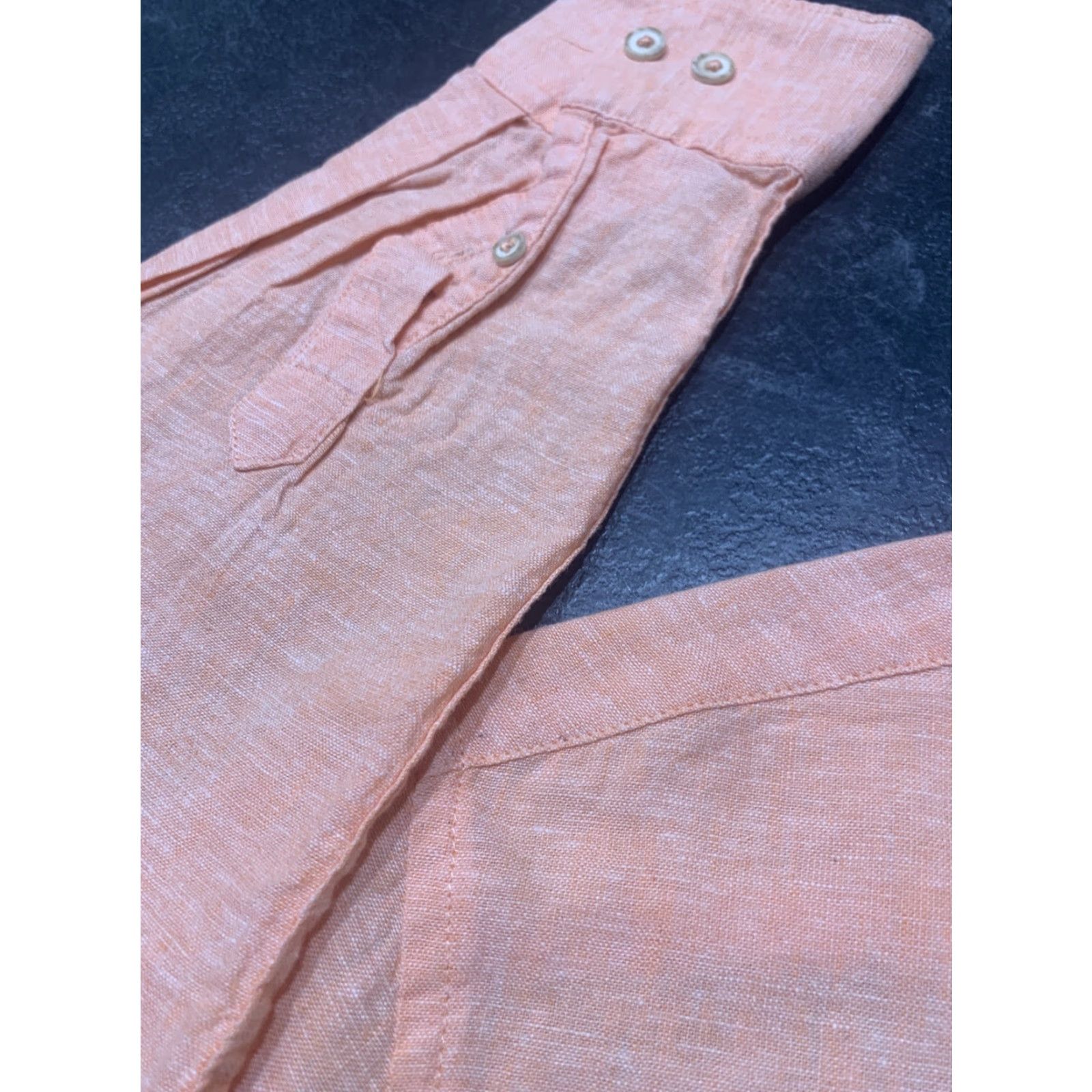 Tasso Elba VINTAGE Tasso Elba Linen Cotton Shirt Men Long Sleeve Large Peach Aloha Button-Up Size US L / EU 52-54 / 3 - 6 Thumbnail