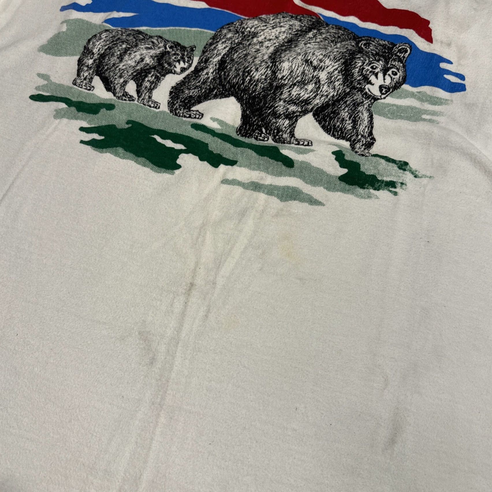 Vintage VINTAGE Great Smoky Mountains Nature Black Bear White T-Shirt L Men White 90s Bears Shirt Mens Size US L / EU 52-54 / 3 - 6 Thumbnail
