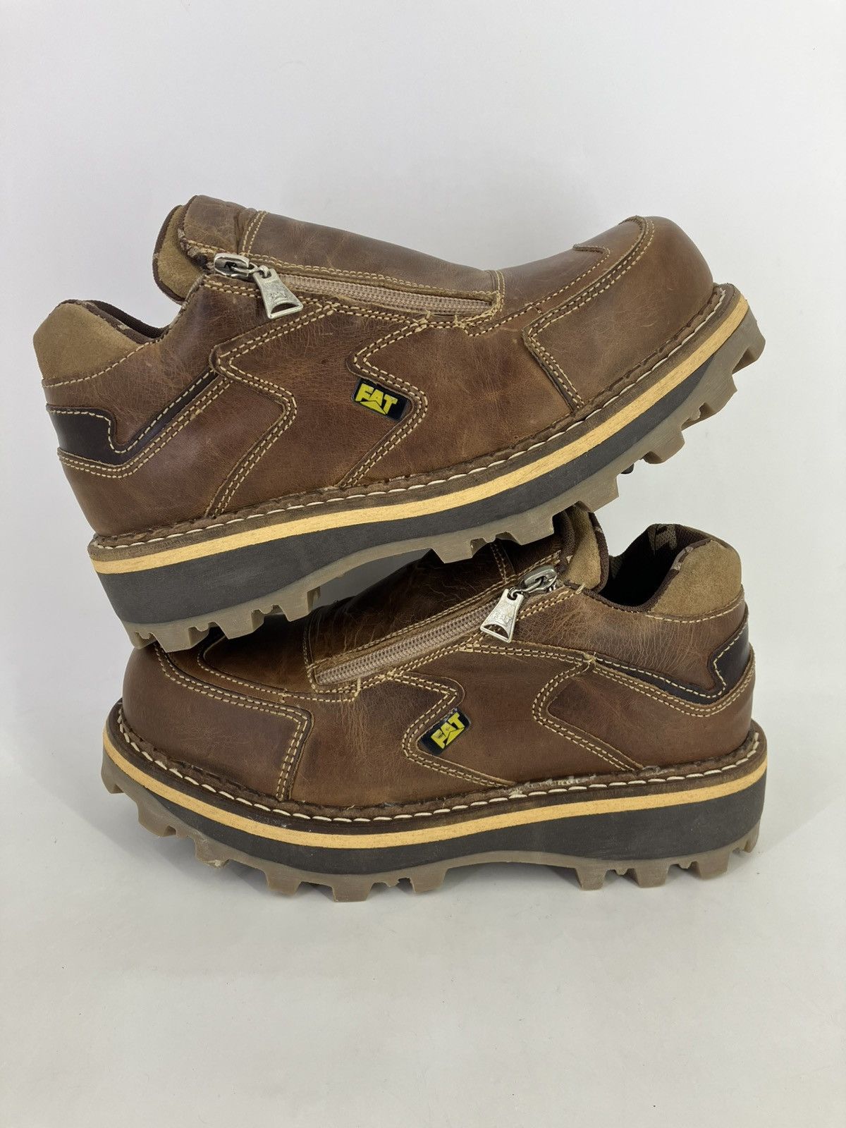 Vintage Genuine leather chunky platform shoes FAT vintage 90s 00s Size US 8 / EU 41 - 2 Thumbnail