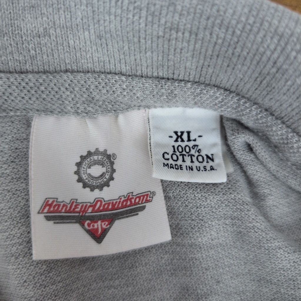 Harley Davidson × Vintage Men's Vintage USA Made Harley-Davidson NY Cafe Polo XL Size US XL / EU 56 / 4 - 2 Thumbnail