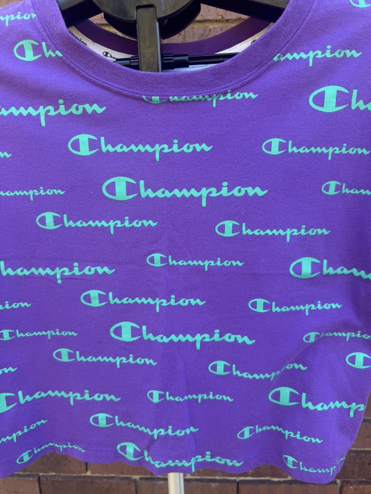 Champion Champion Athleticwear Cropped All Over Print T Shirt Purple Size S / US 4 / IT 40 - 3 Thumbnail