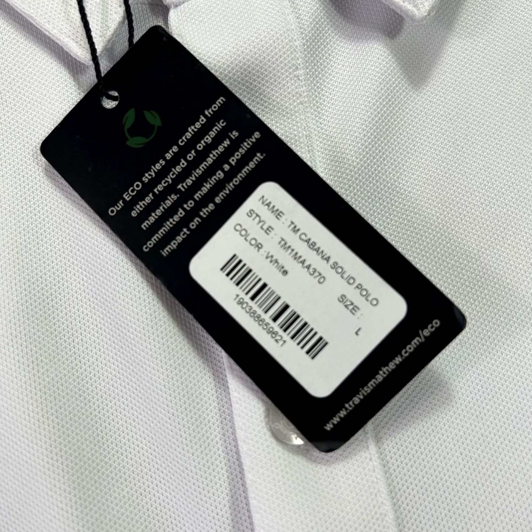 TravisMathew TravisMathew Polo Shirt Mens L White TM Cabana Solid Golf Eco Stretch Shirt Size US L / EU 52-54 / 3 - 6 Thumbnail