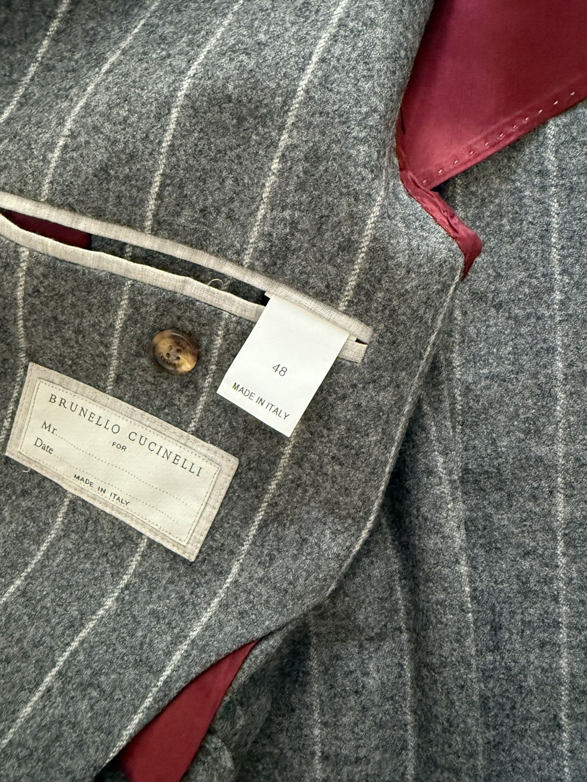 Brunello Cucinelli Brunello cucinelli pin stripe blazer Size 48S - 6 Thumbnail