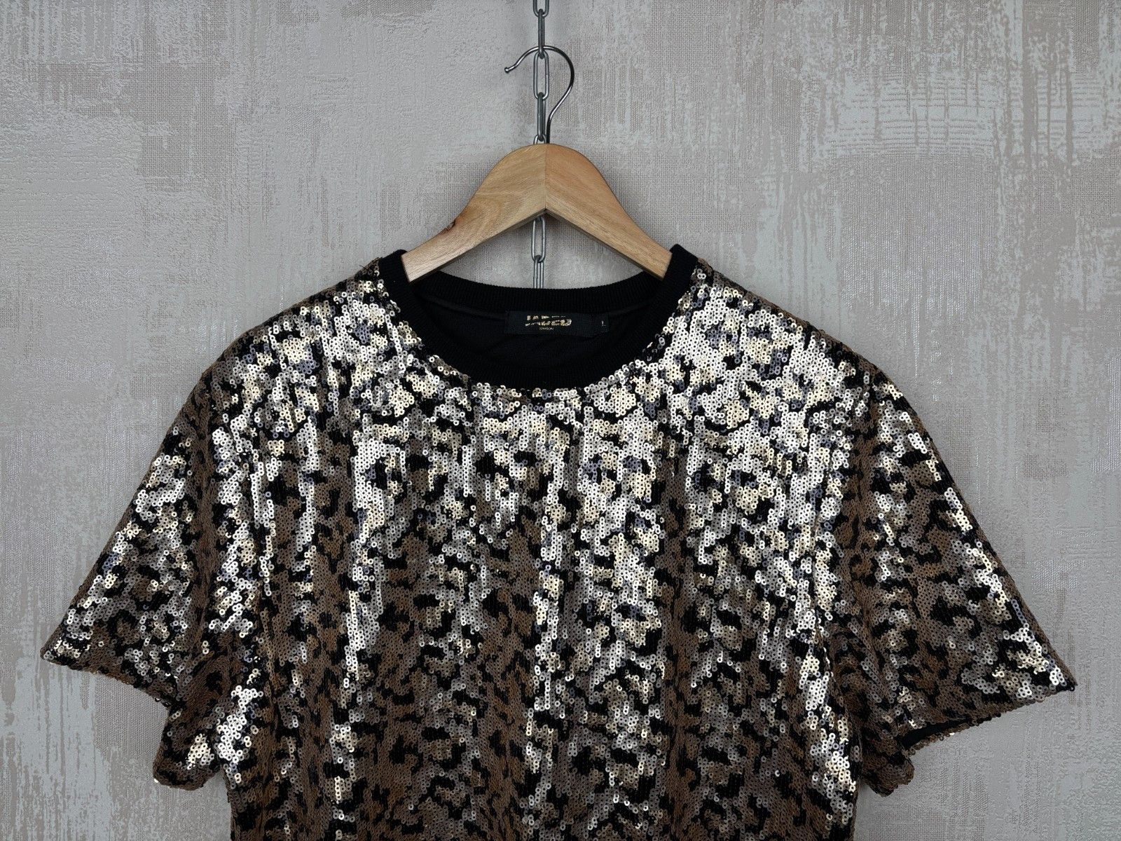 Jaded London Jaded London Sequin Top T-Shirt Gold Glam Party Festival Size US L / EU 52-54 / 3 - 3 Thumbnail