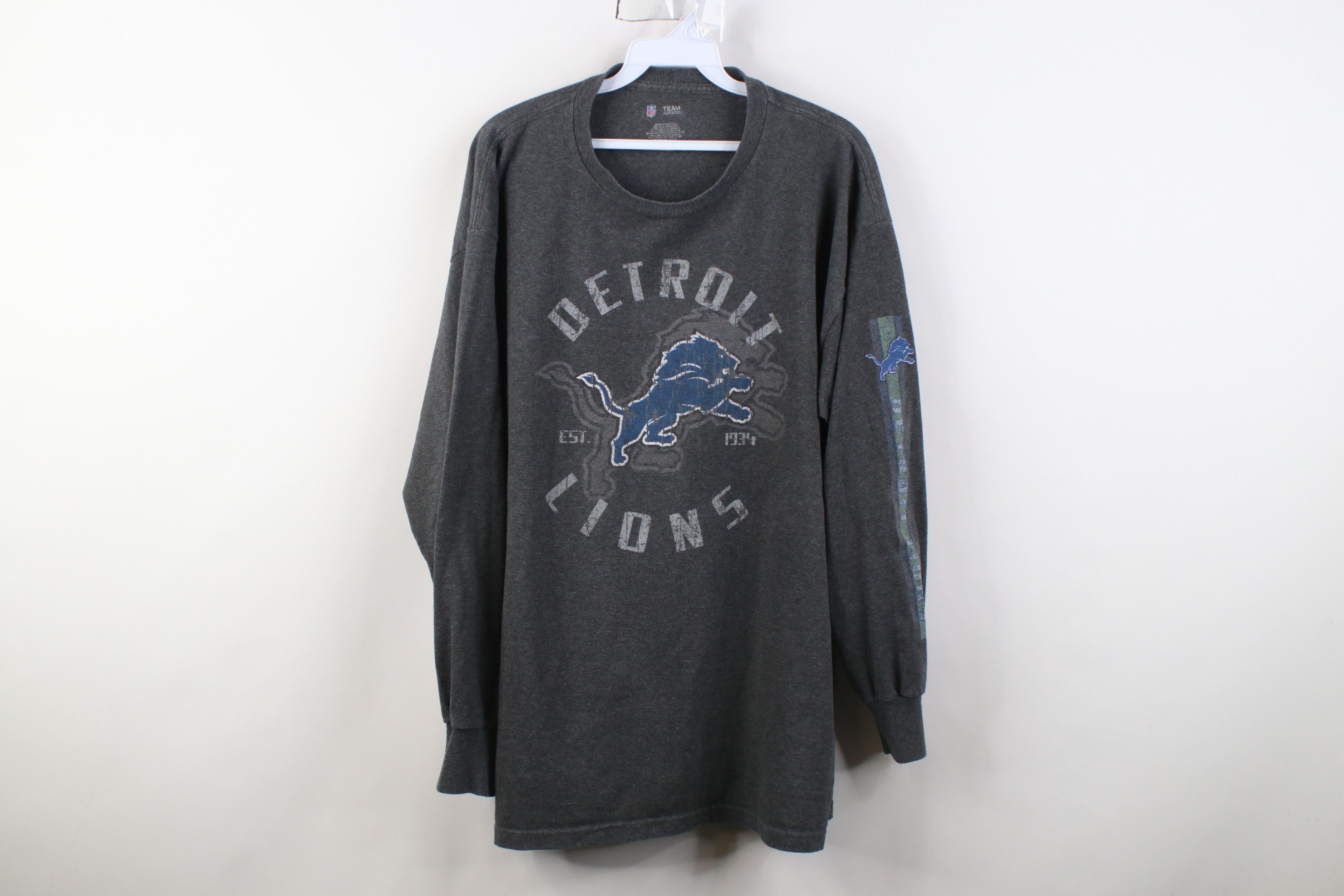 Vintage Vintage Y2K NFL Lions Football Long Sleeve T-Shirt Gray Size US XL / EU 56 / 4 - 1 Thumbnail