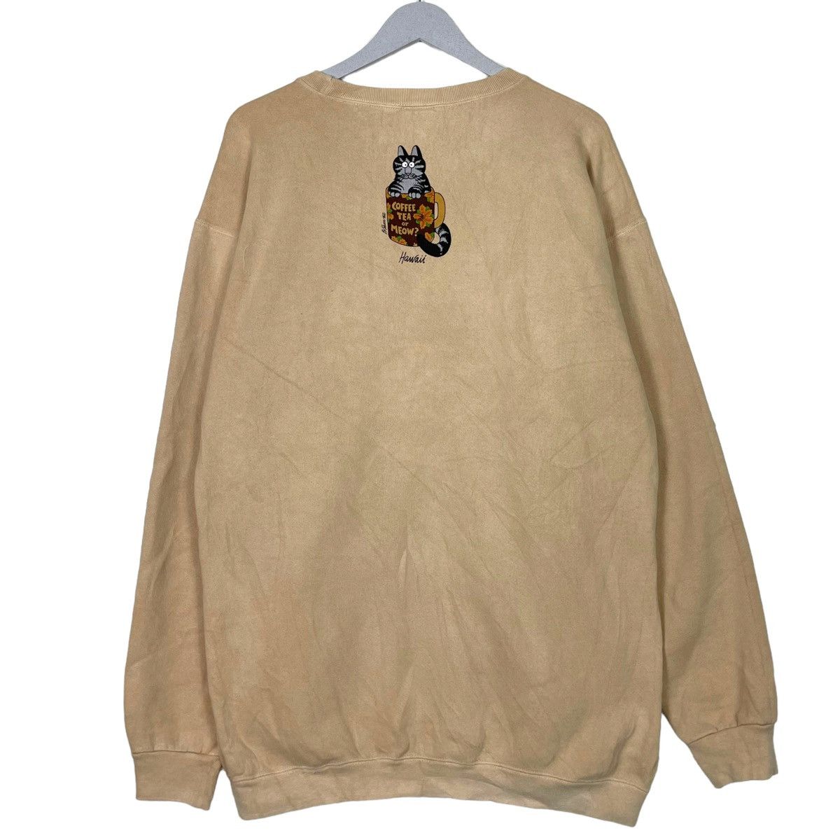 Vintage 💥VTG HAWAII CAT CRAZY SHIRT BEIGE SWEATER Size US L / EU 52-54 / 3 - 9 Thumbnail