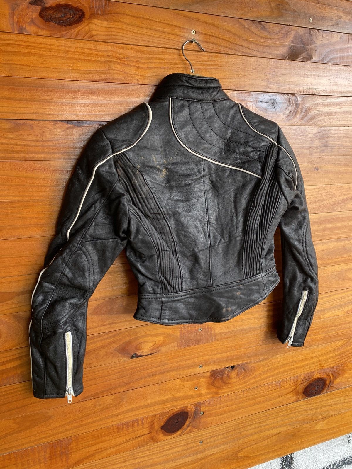 Leather Vintage ECHTES LEDER Cropped Motorcycle Leather Jacket Black Size XXS / US 00 / IT 34 - 10 Thumbnail