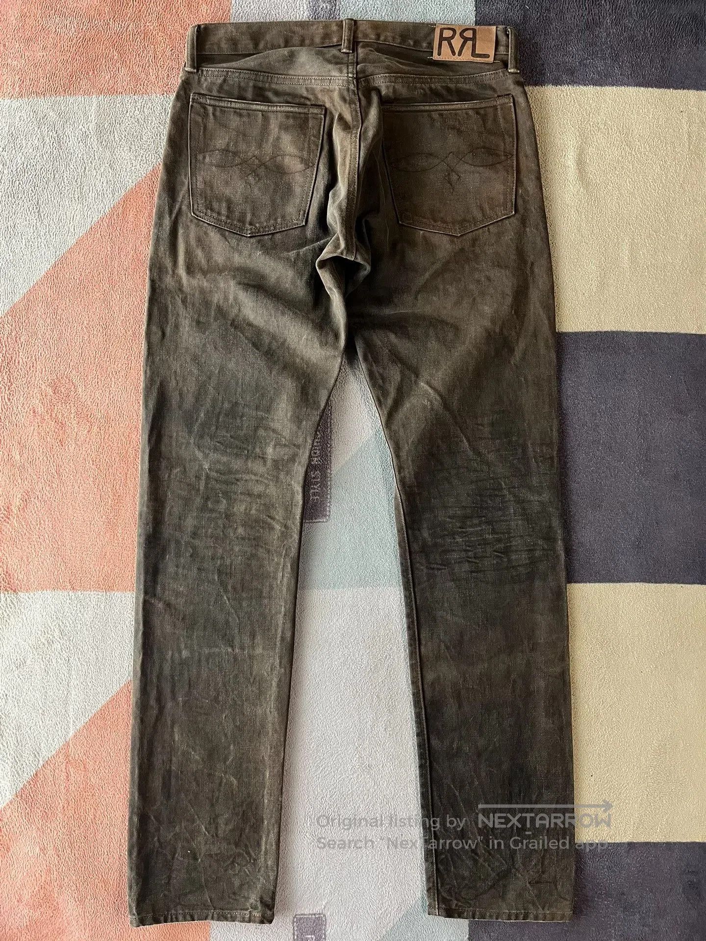 RRL Ralph Lauren RRL Brown Washed Distressed Slim Jeans. Size US 31 - 2 Thumbnail