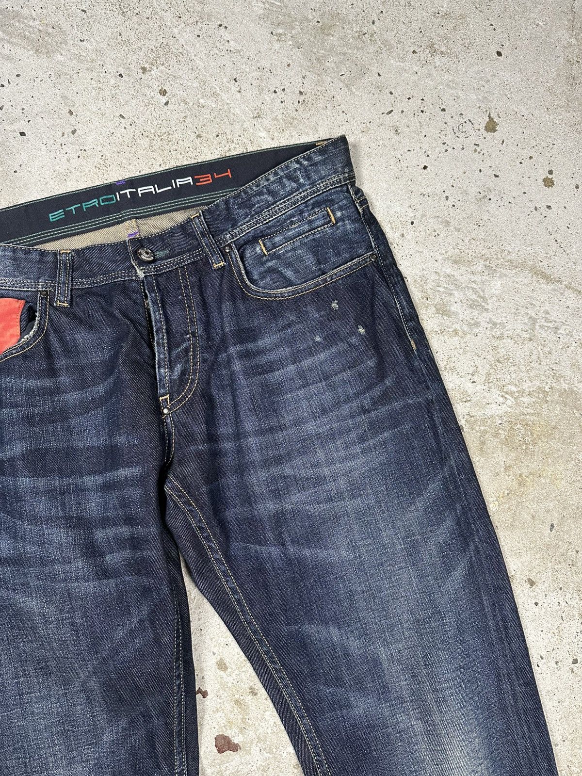 Etro Etro Italia 34 Milano Navy Denim Pants Jeans Flag Size US 34 / EU 50 - 8 Thumbnail