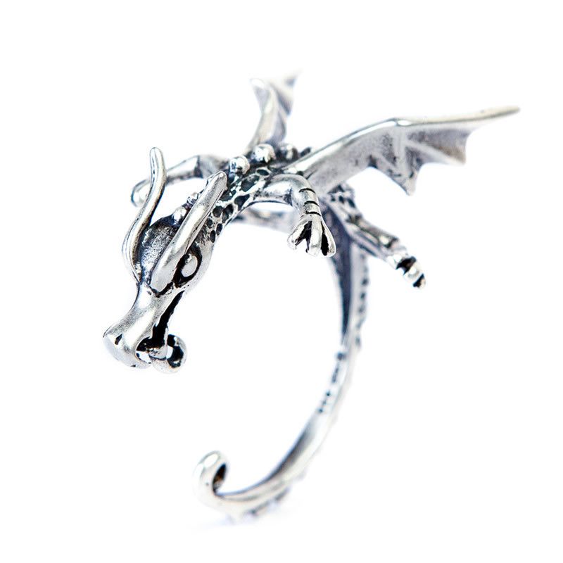 Jewelry Dragon Retro Earrings One Pairs Chrome Jewelry Size ONE SIZE - 6 Thumbnail