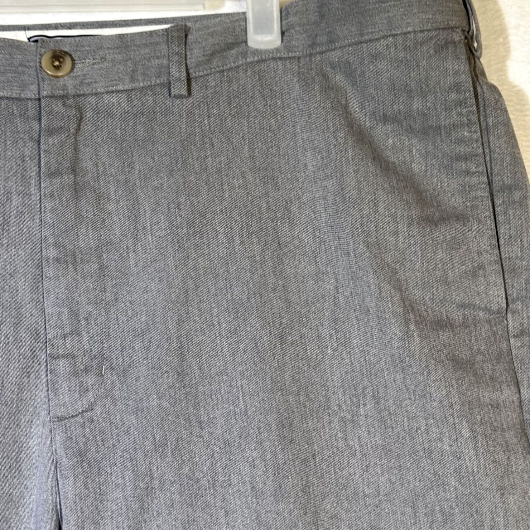 Lands' End Lands' End Men’s Gray 100% Cotton Straight-Leg Pants, Size 42, Classic Dress Pants, Regular - Men’s, Gray, 27 Inseam, 42 Waist Size US 42 / EU 58 - 5 Thumbnail