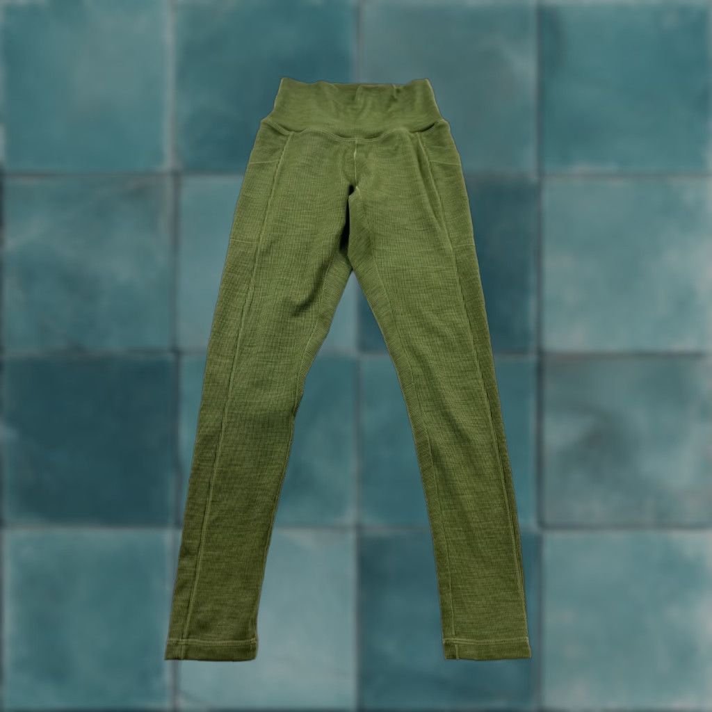 Prana VINTAGE Prana Leggings Womens XS Green High Waisted Stretch Activewear Skinny Leg Size 26" / US 2 / IT 38 - 1 Thumbnail