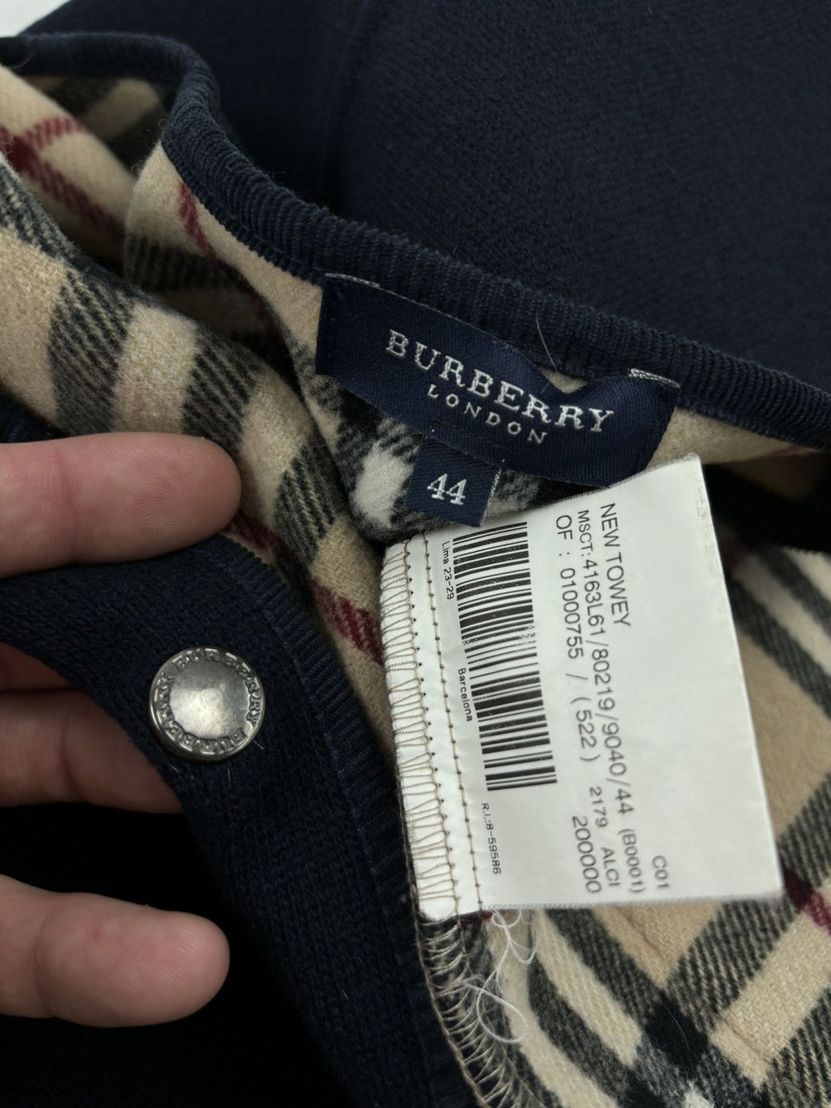Burberry × Burberry Prorsum VTG 90s BURBERRY London "New Towey" Wool Nova Check Navy Vest Gilet Waistcoat 44 Size M / US 6-8 / IT 42-44 - 16 Thumbnail