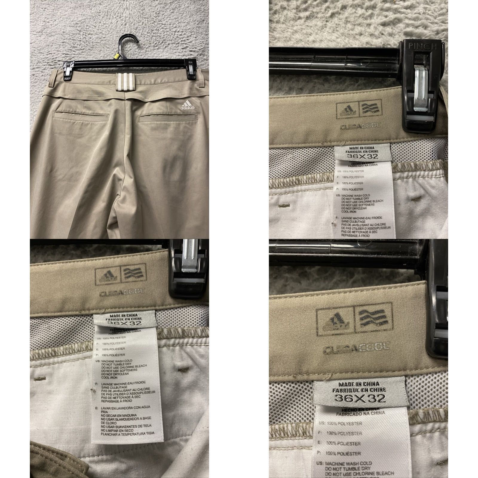 Adidas Adidas Pants Mens 36x32 Tan Performance Knit/Chino Flat Front Logo Straight Leg Casual Wear Women? Size US 36 / EU 52 - 8 Thumbnail