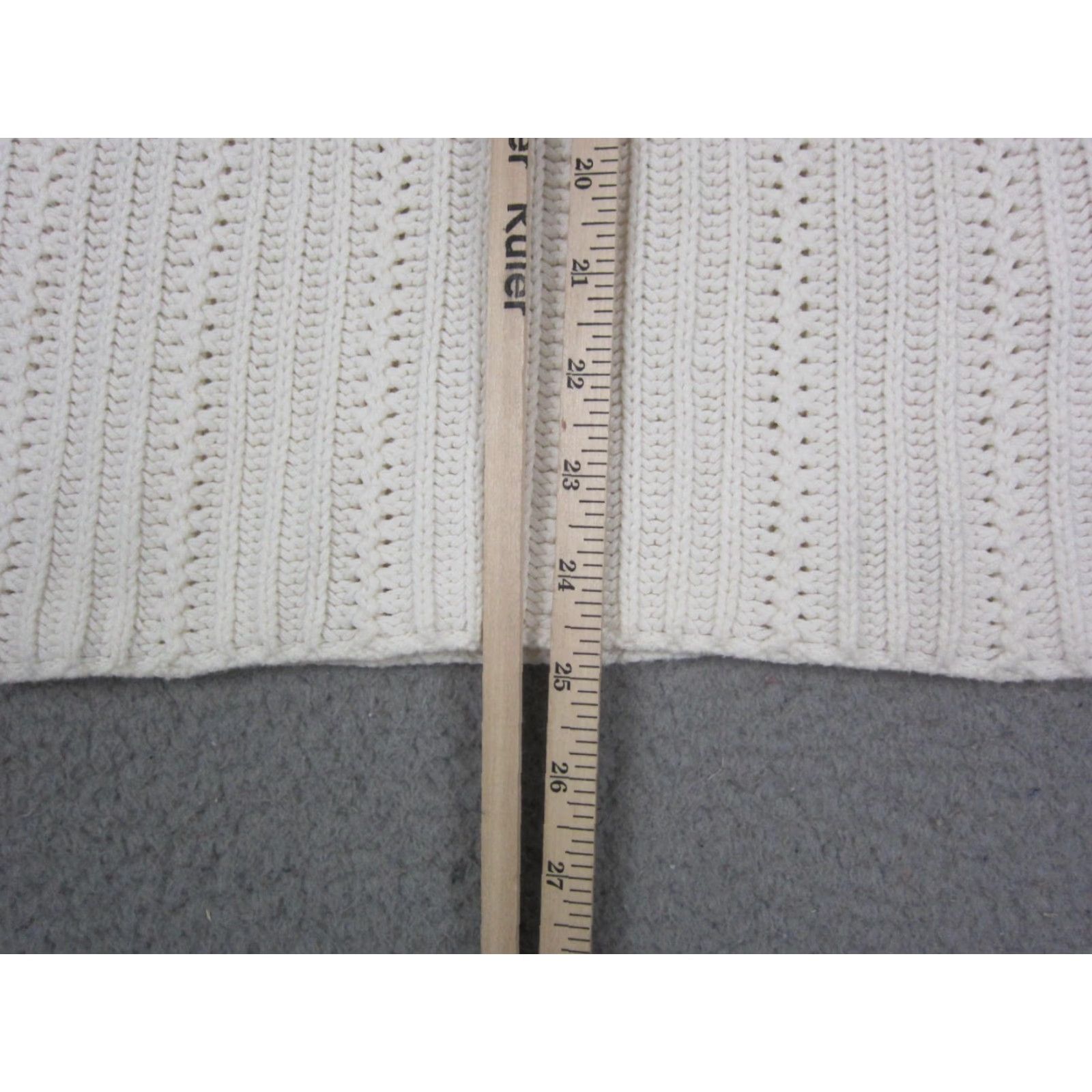 Nordstrom Nordstrom Sweater Womens L Creme Cotton Knit Mock Neck Pullover Casual Solid Winter Fall Style Classic Womens Size L / US 10 / IT 46 - 7 Thumbnail