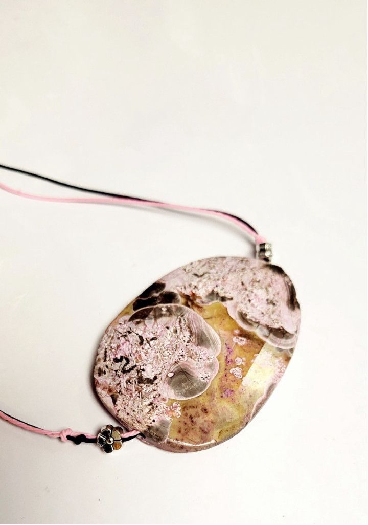 Handmade Sakura Cherry Blossom Pendant Double Corded Necklace 18" Size ONE SIZE - 2 Thumbnail