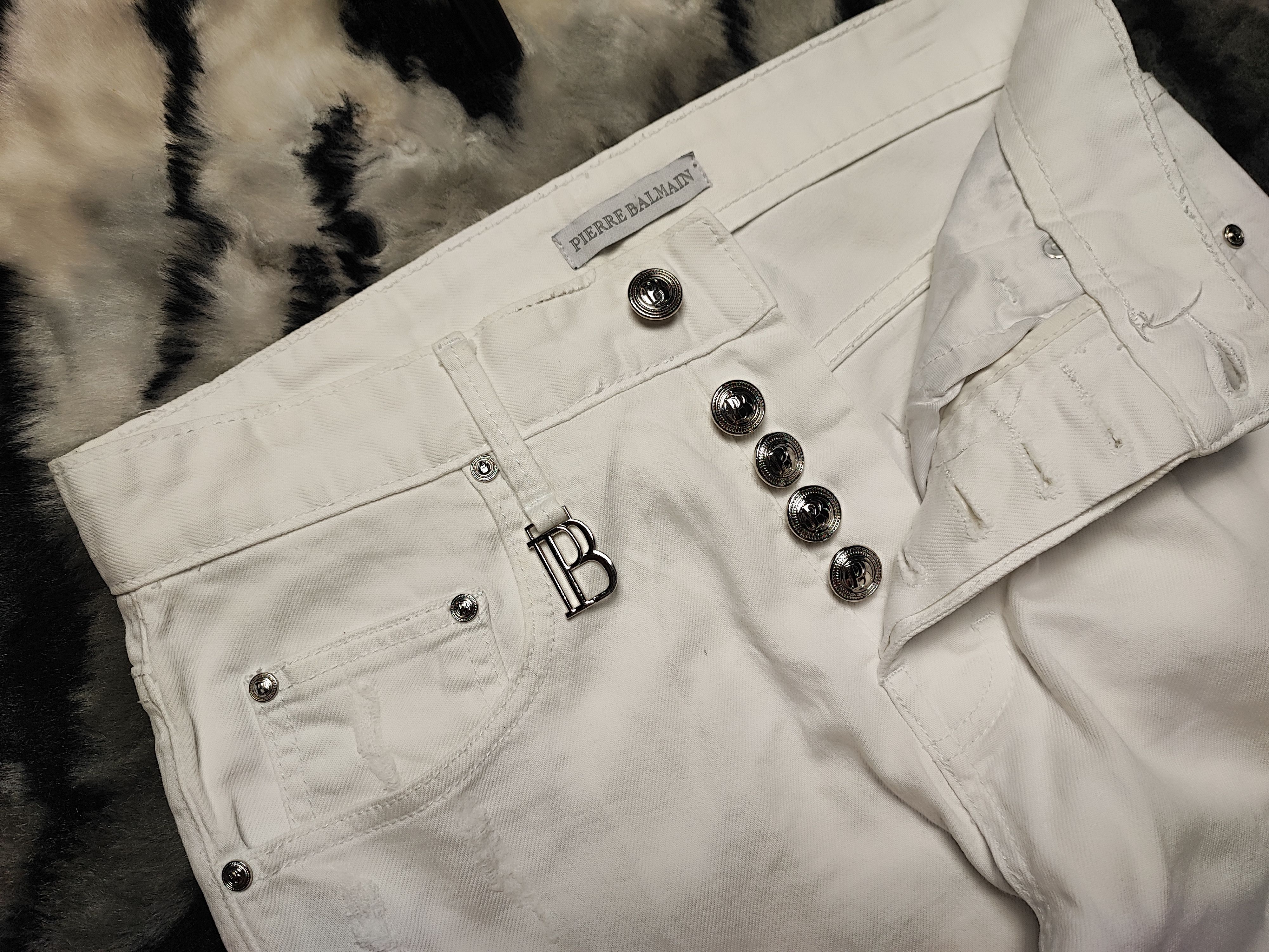 Balmain Balmain White Denim Jeans Thrashed Distressed ERD Grunge Size US 30 / EU 46 - 6 Thumbnail