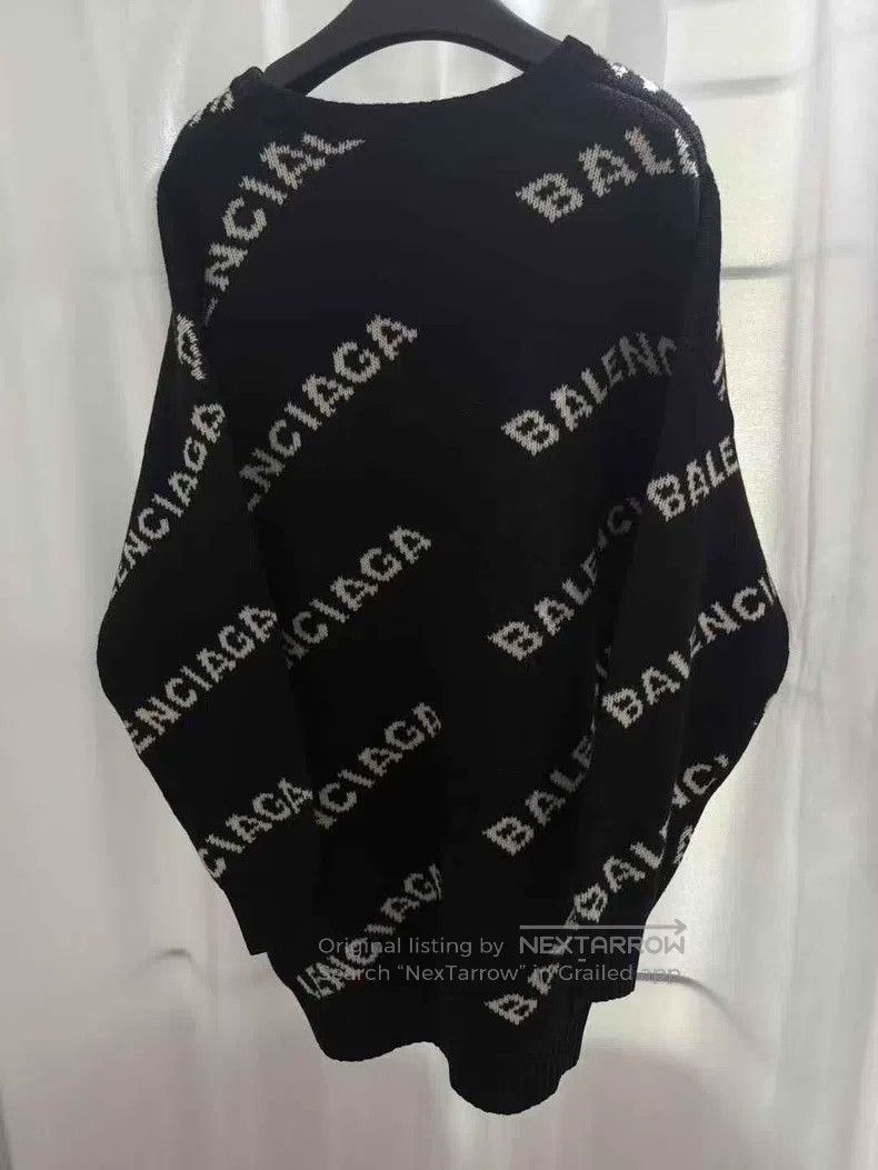 Balenciaga Balenciaga Black Full Print Wool Sweater Size US S / EU 44-46 / 1 - 2 Thumbnail