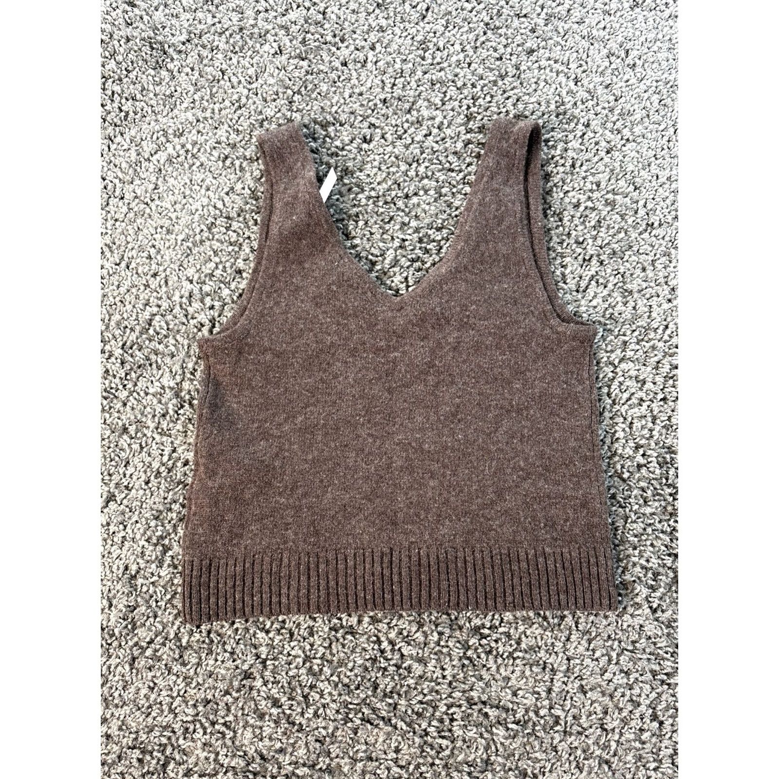 Madewell Madewell Tank Womens XS Brown Wool Polyamide Sleeveless V-Neck NWT Size XS / US 0-2 / IT 36-38 - 6 Thumbnail