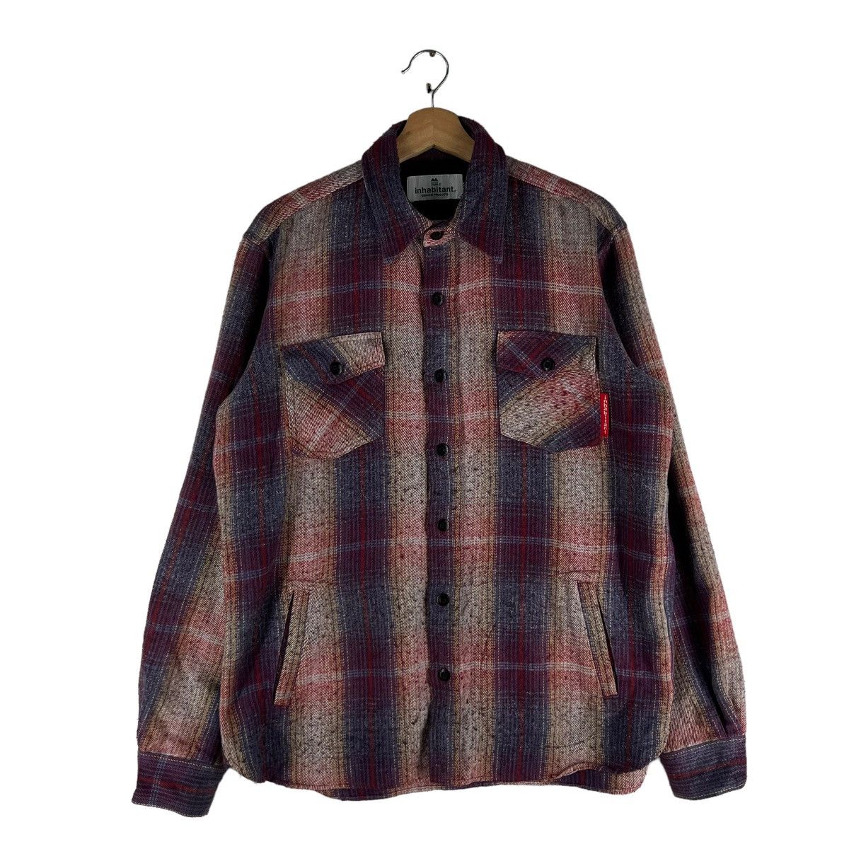 Flannel 🔥VINTAGE FLANNEL SHIRT JACKET BUTTON INHABITANT JAPAN Size US M / EU 48-50 / 2 - 1 Thumbnail