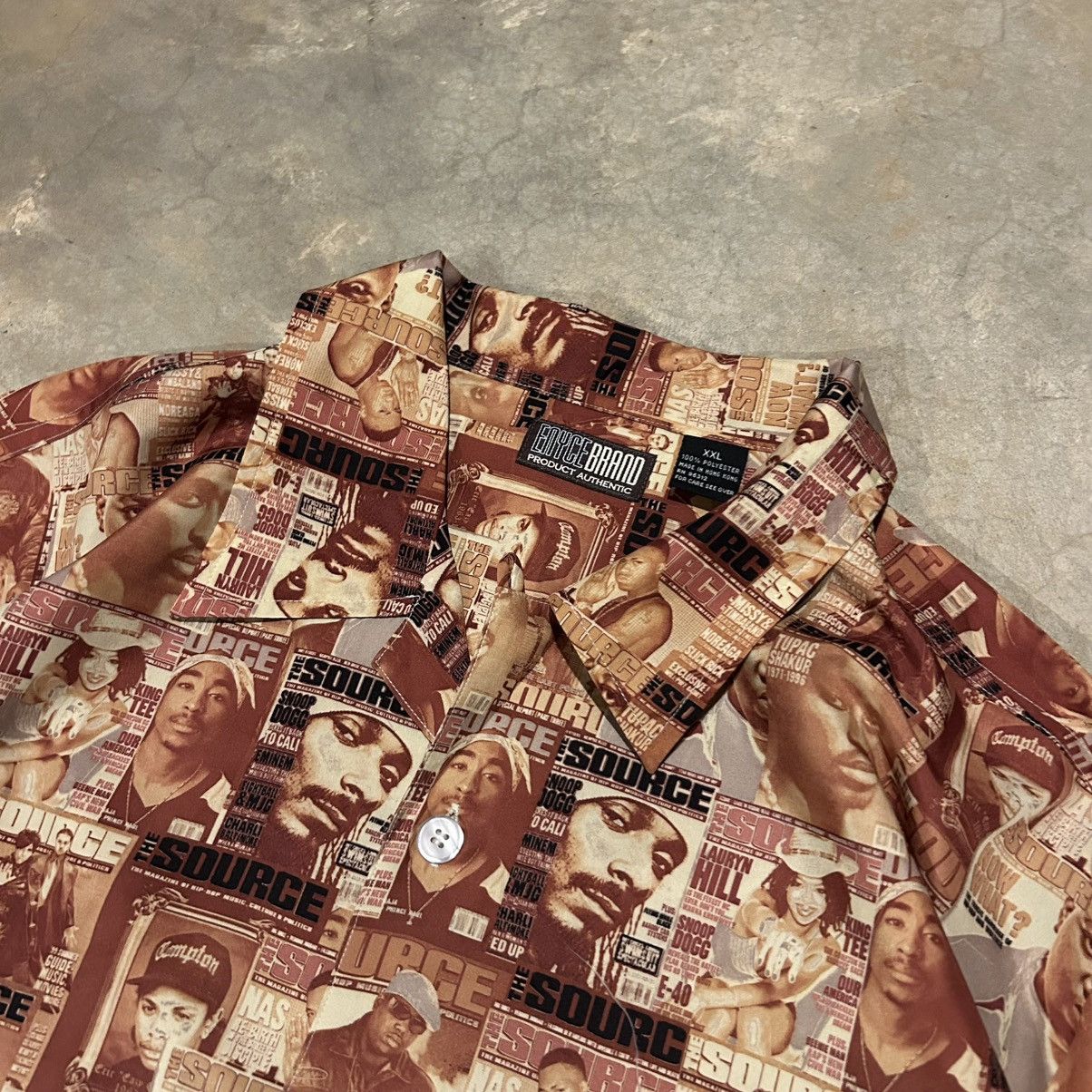 Enyce × Rap Tees × Vintage Crazy Vintage 90s Enyce The Source Rap Button Up Shirt Tupac Size US XXL / EU 58 / 5 - 6 Thumbnail