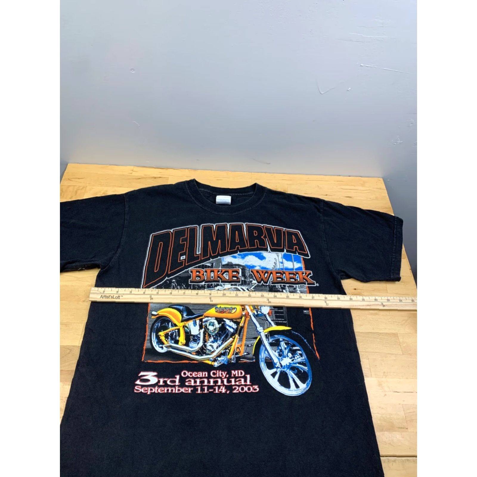 Harley Davidson VINTAGE Harley Biker Mens M Black 15522 Y2K Bike Week Ocean City MD Size US M / EU 48-50 / 2 - 5 Thumbnail