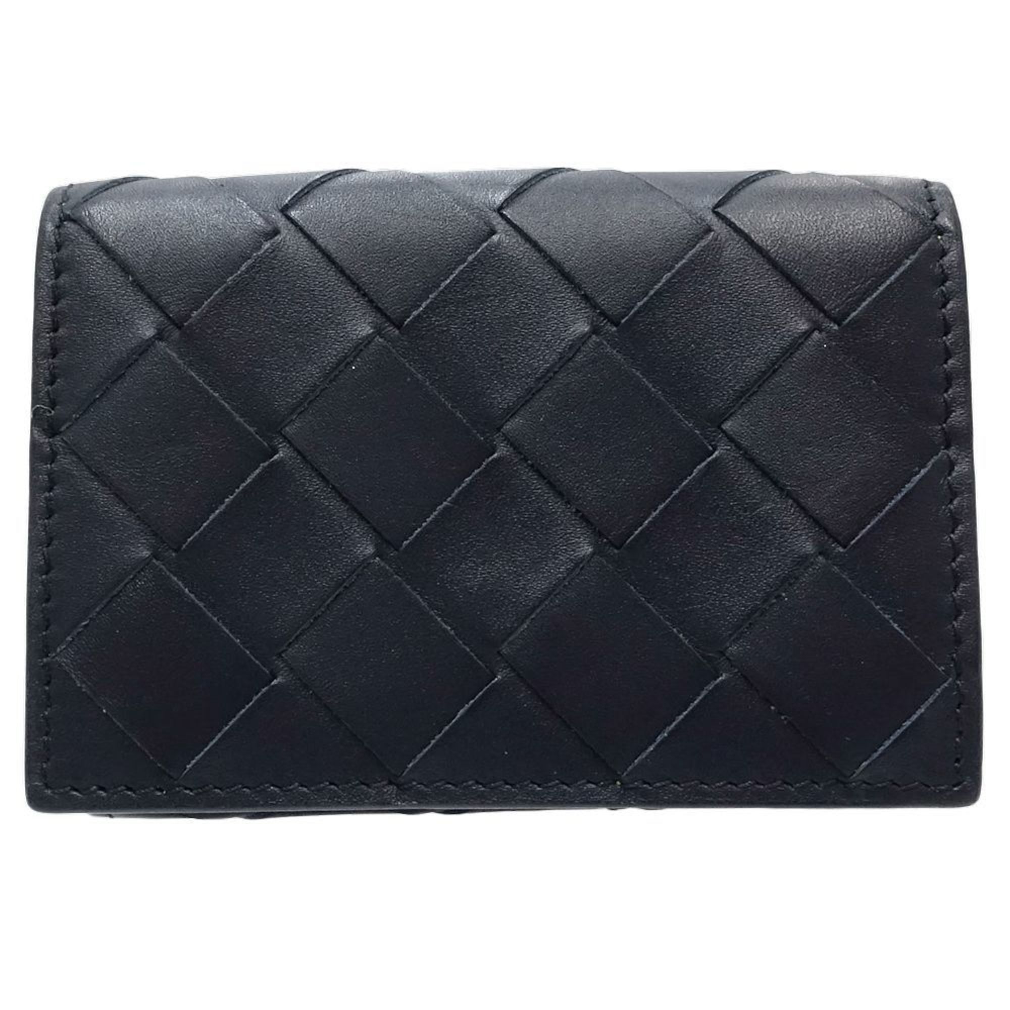 Bottega Veneta BOTTEGAVENETA Bottega Veneta Tri-fold Wallet Intrecciato Tiny Leather Navy Yellow 181059 Size ONE SIZE - 1 Thumbnail