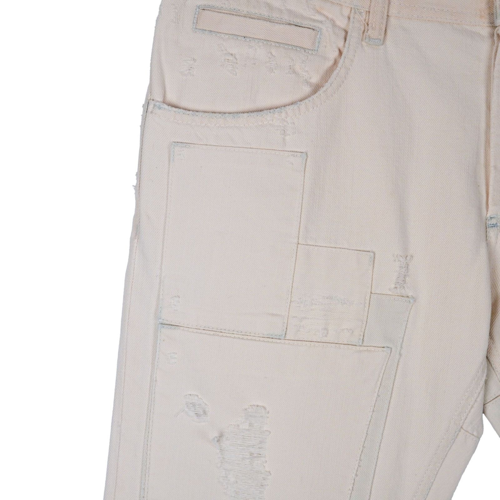 Dolce & Gabbana Dolce Gabbana White Distressed Patchwork Denim Pants Jeans Size US 33 - 7 Thumbnail