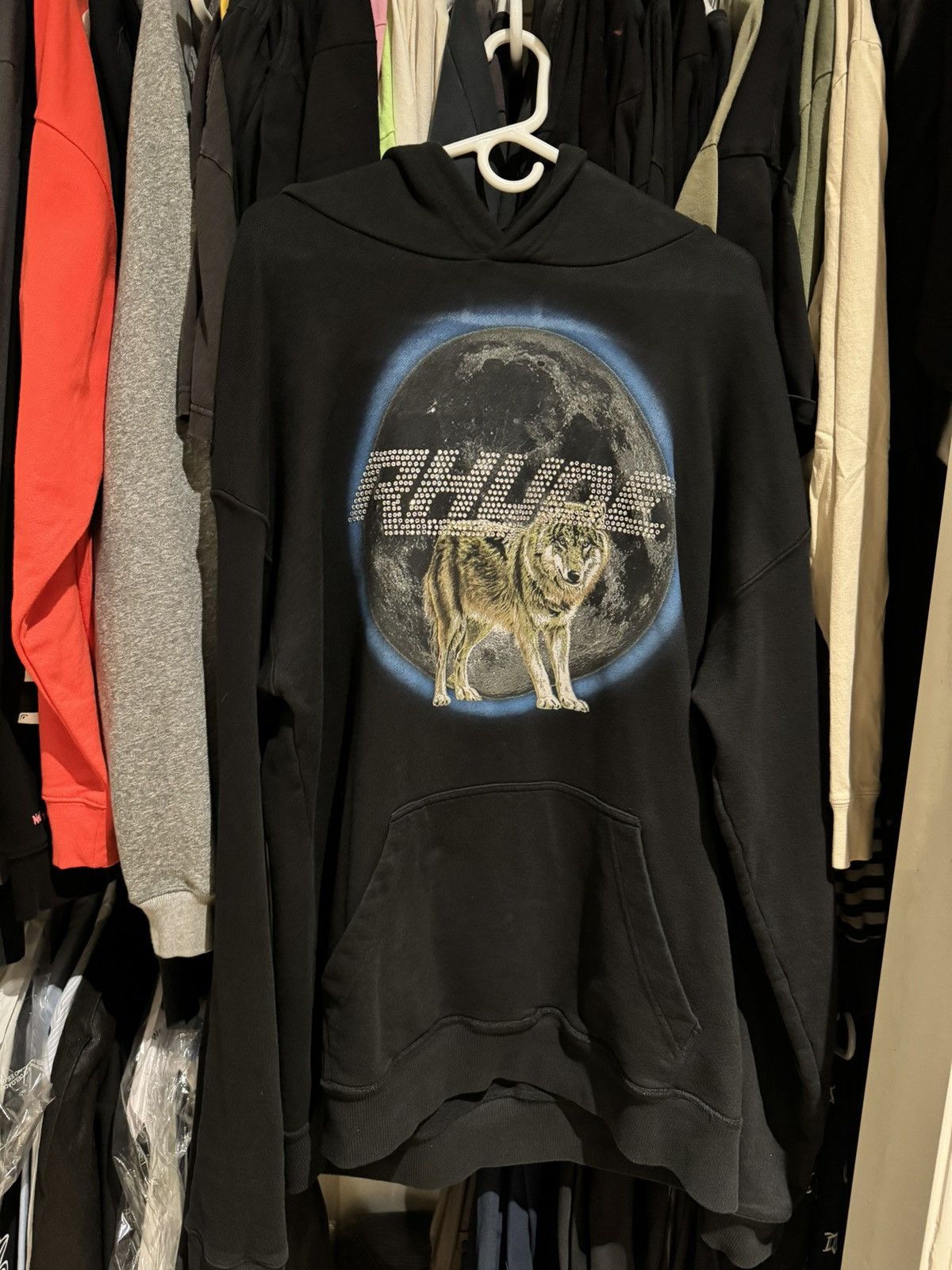 image of Rhude Maxfield Swarovski Hoodie in Black, Men's (Size XL)