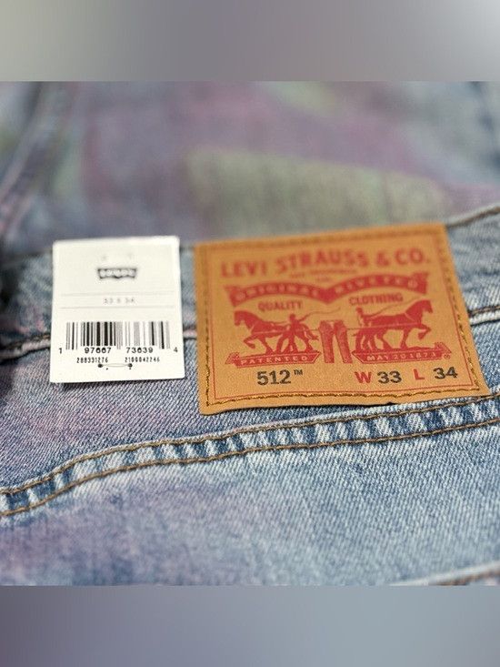 Levi's Levi’s 512 Slim Taper Splatter Paint Faded Dye Denim Jeans Size US 33 - 3 Thumbnail