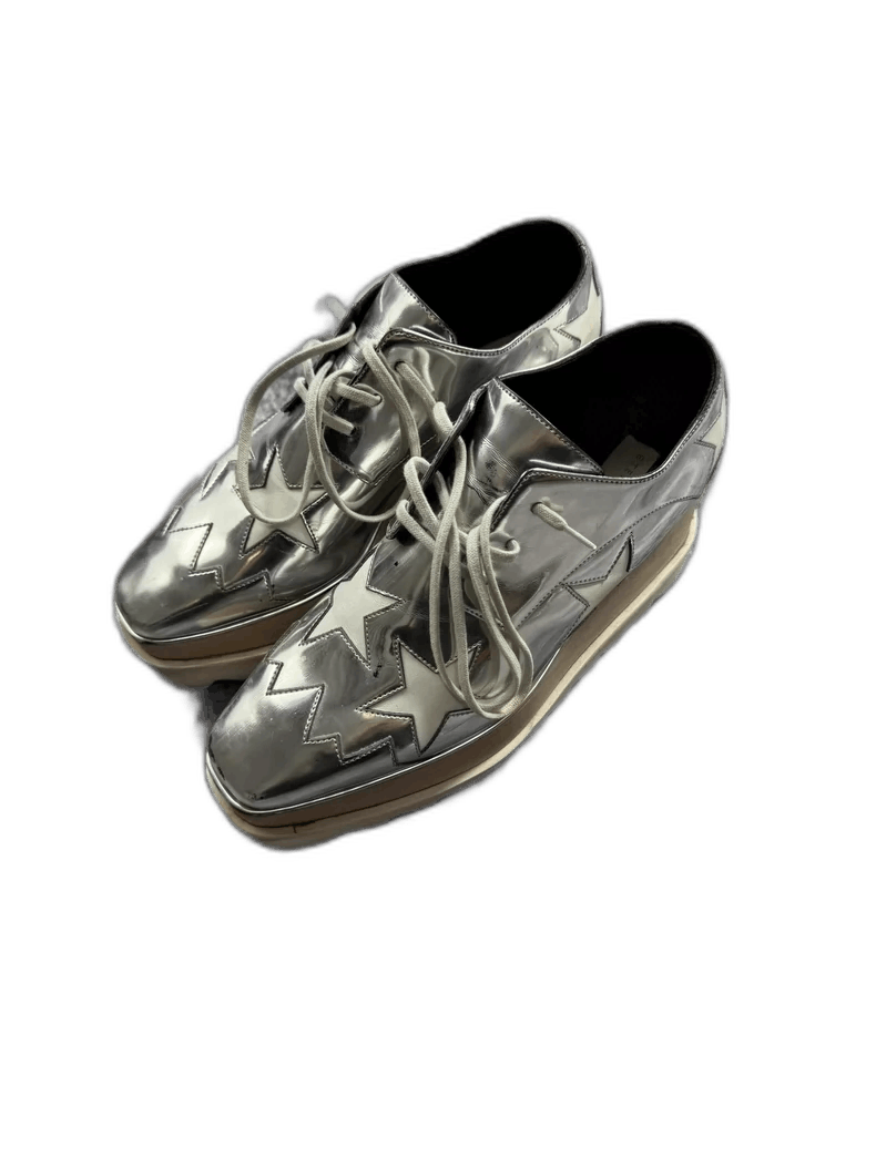 Stella McCartney Silver Star Wedge Sneakers-yf